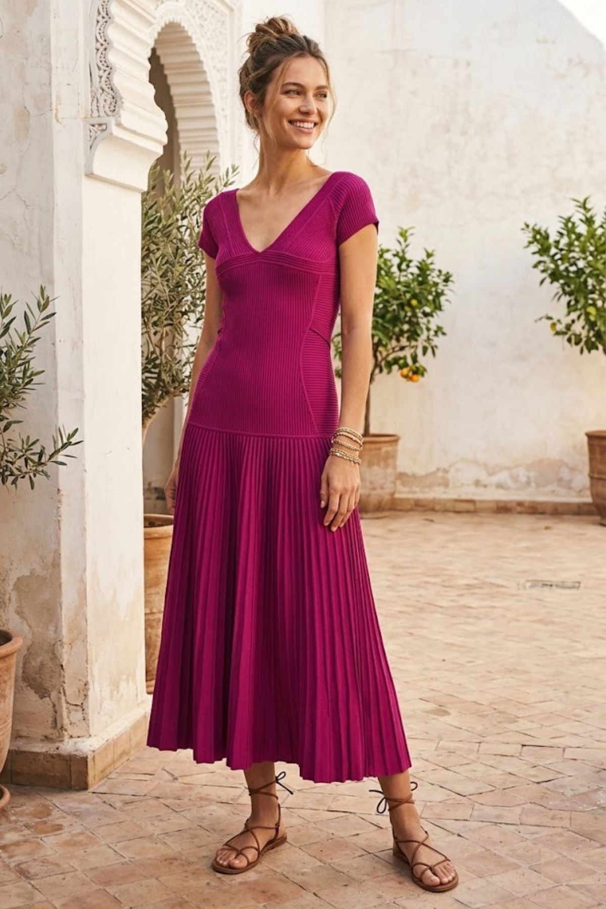 Robe longue en maille coloré FLORINE
