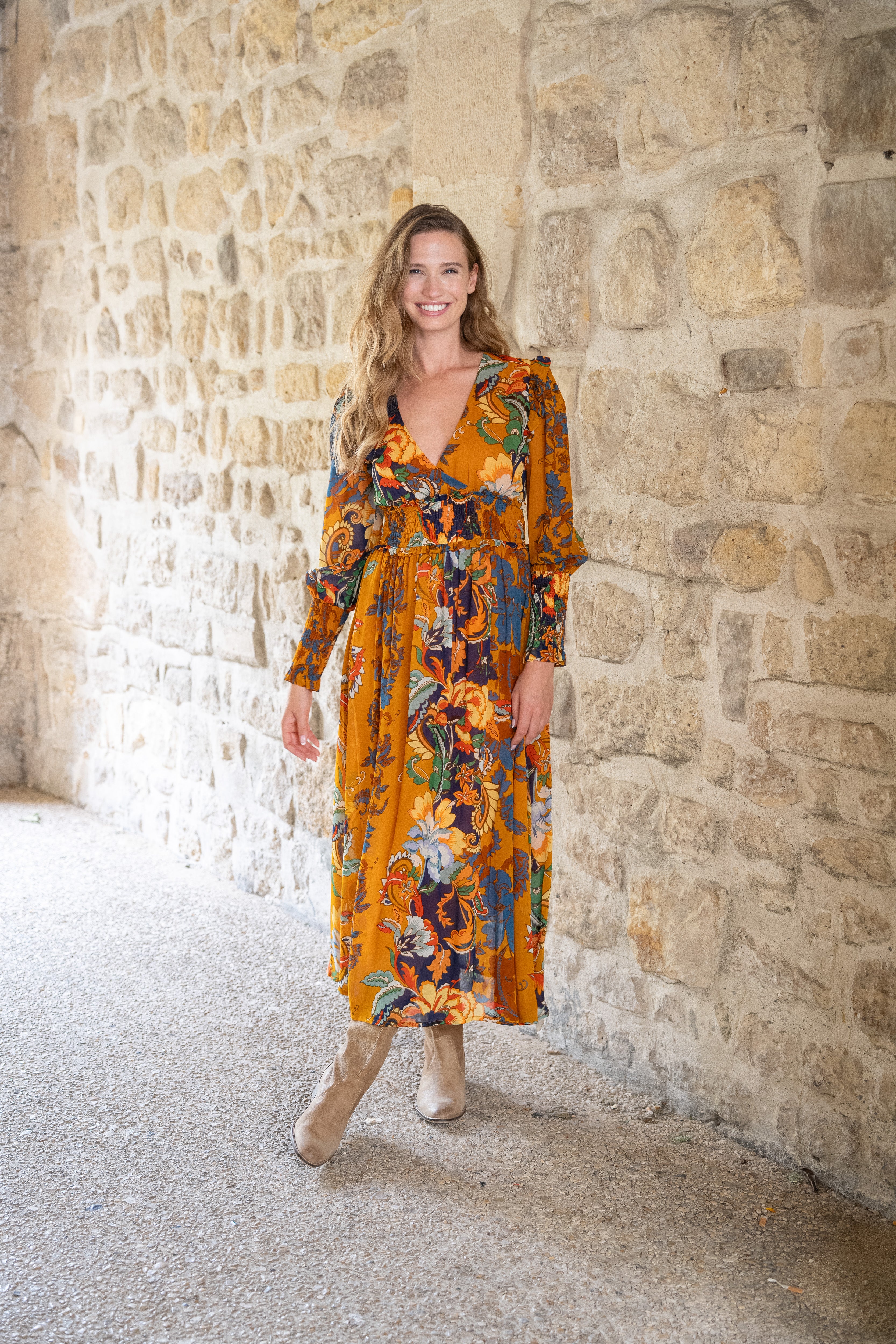 Robe longue imprimée DAVINA