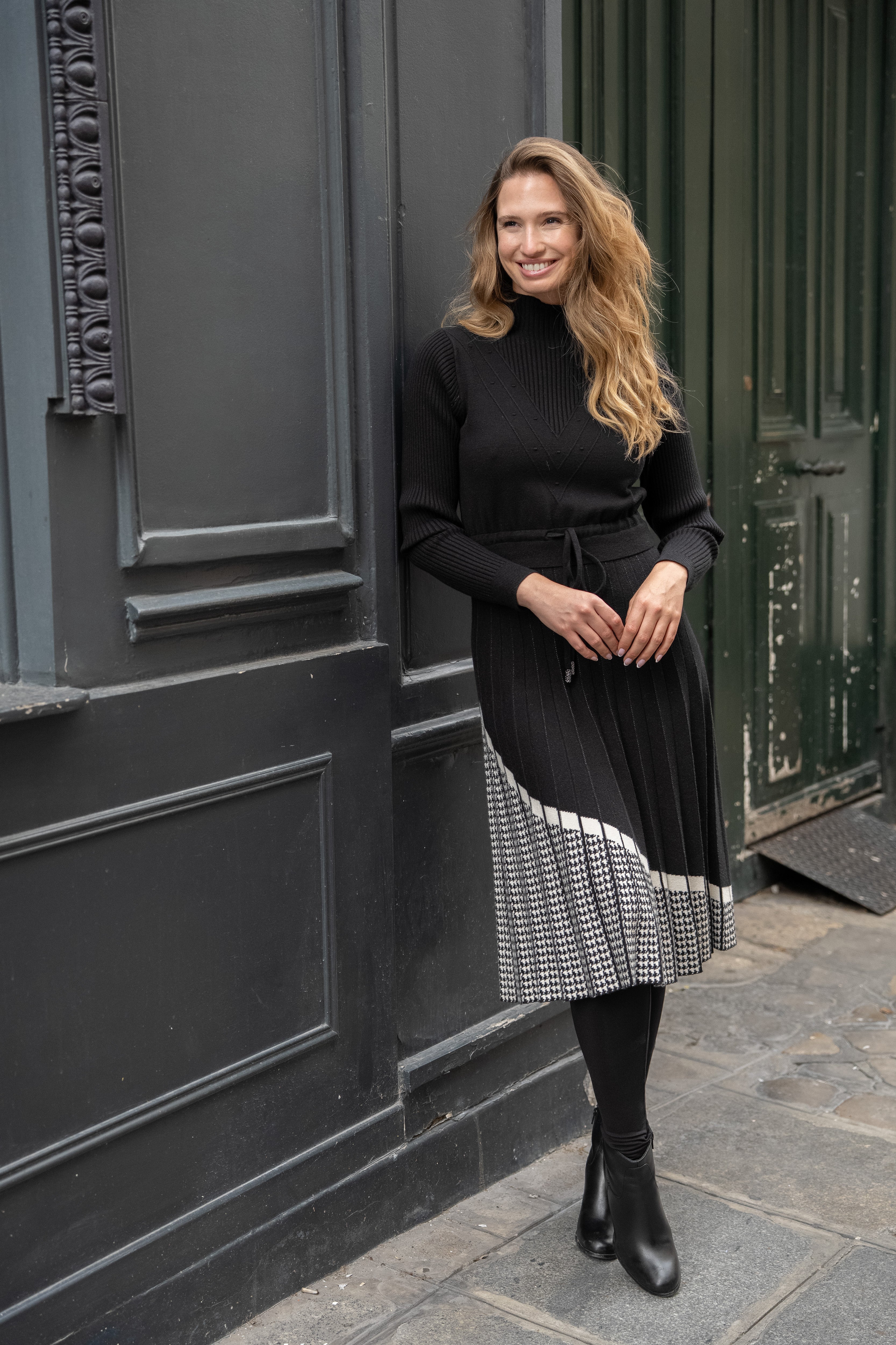 Robe mi-longue en maille CASSIOPEE
