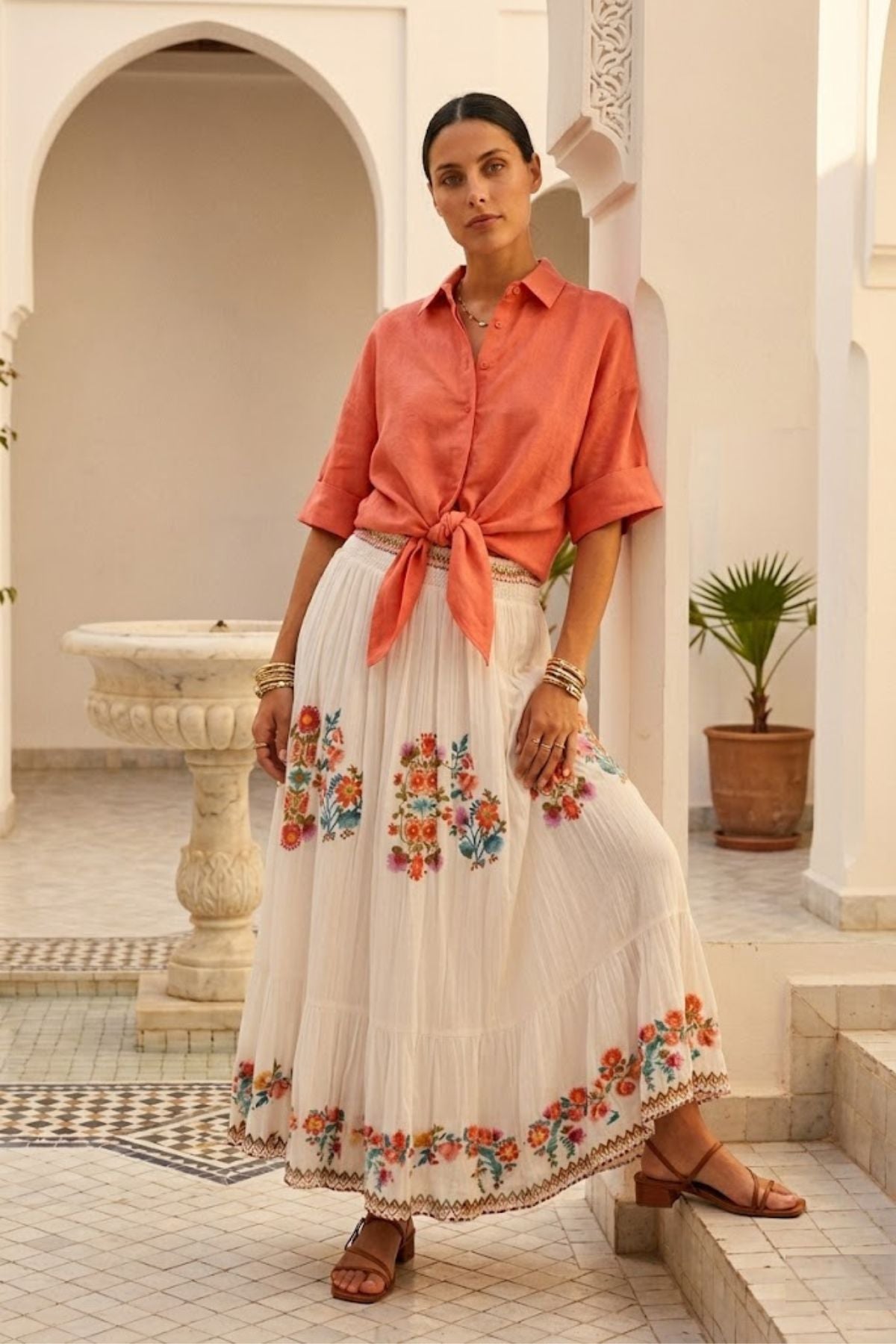 Jupe longue imprimée DONATELLA