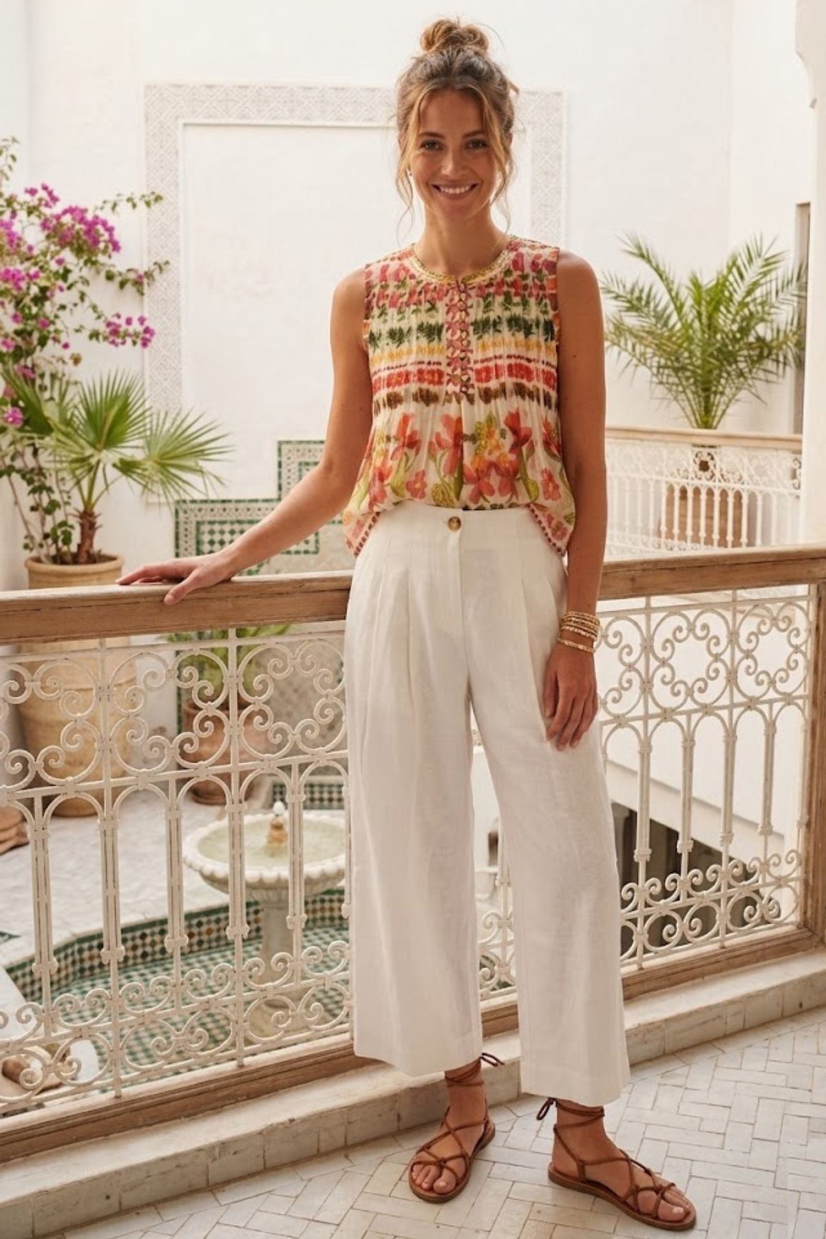 Blouse sans manches imprimée ARTEMIS