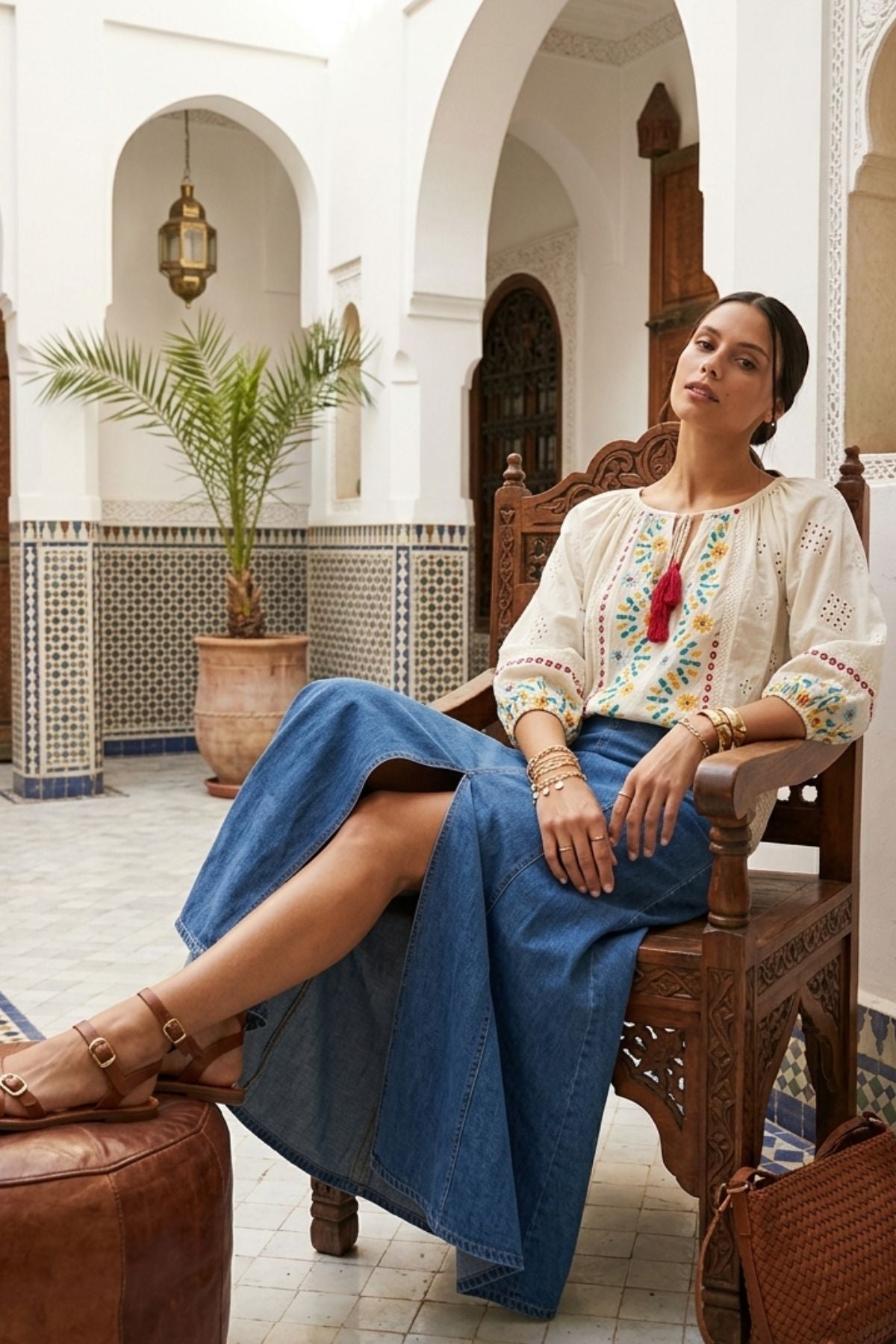 Jupe longue effet jean DEBBIE