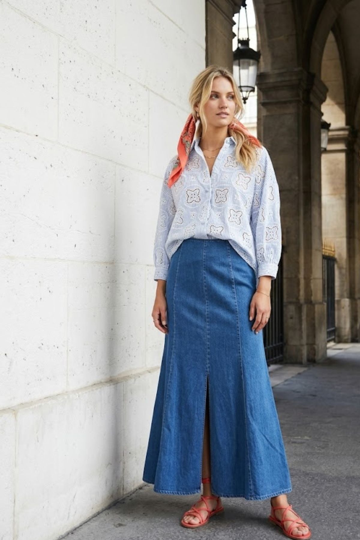 Jupe longue effet jean DEBBIE