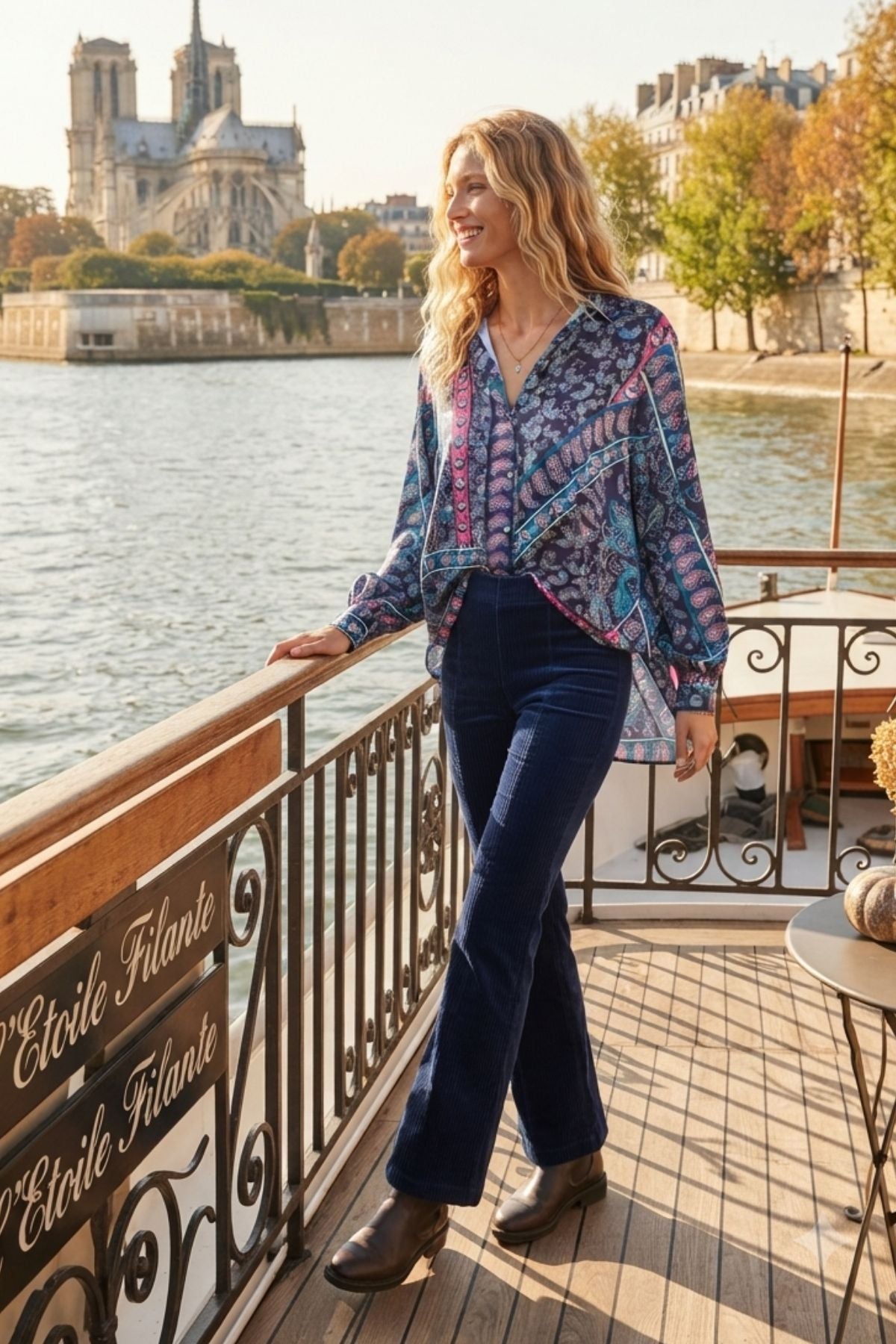 Chemise en satin imprimée FANNETTE