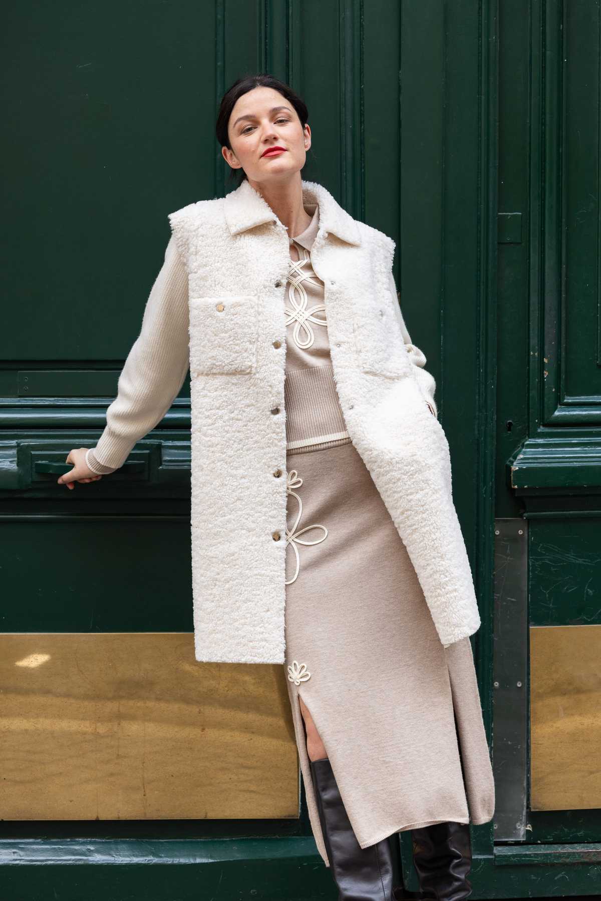 Gilet long bi-matière DANSEUSE