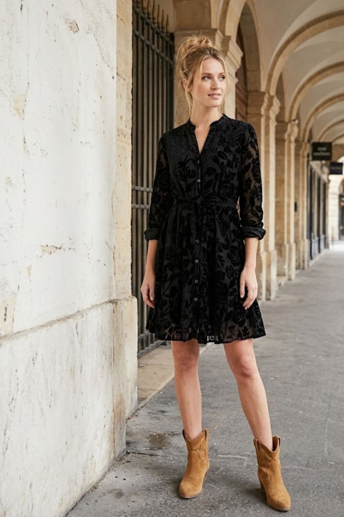Robe courte effet velours ELOUANE