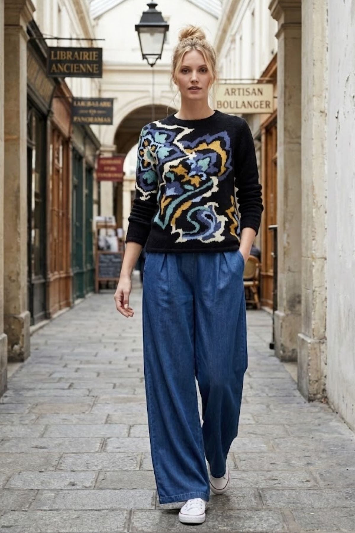 Pull jacquard motif floral ADRIANA