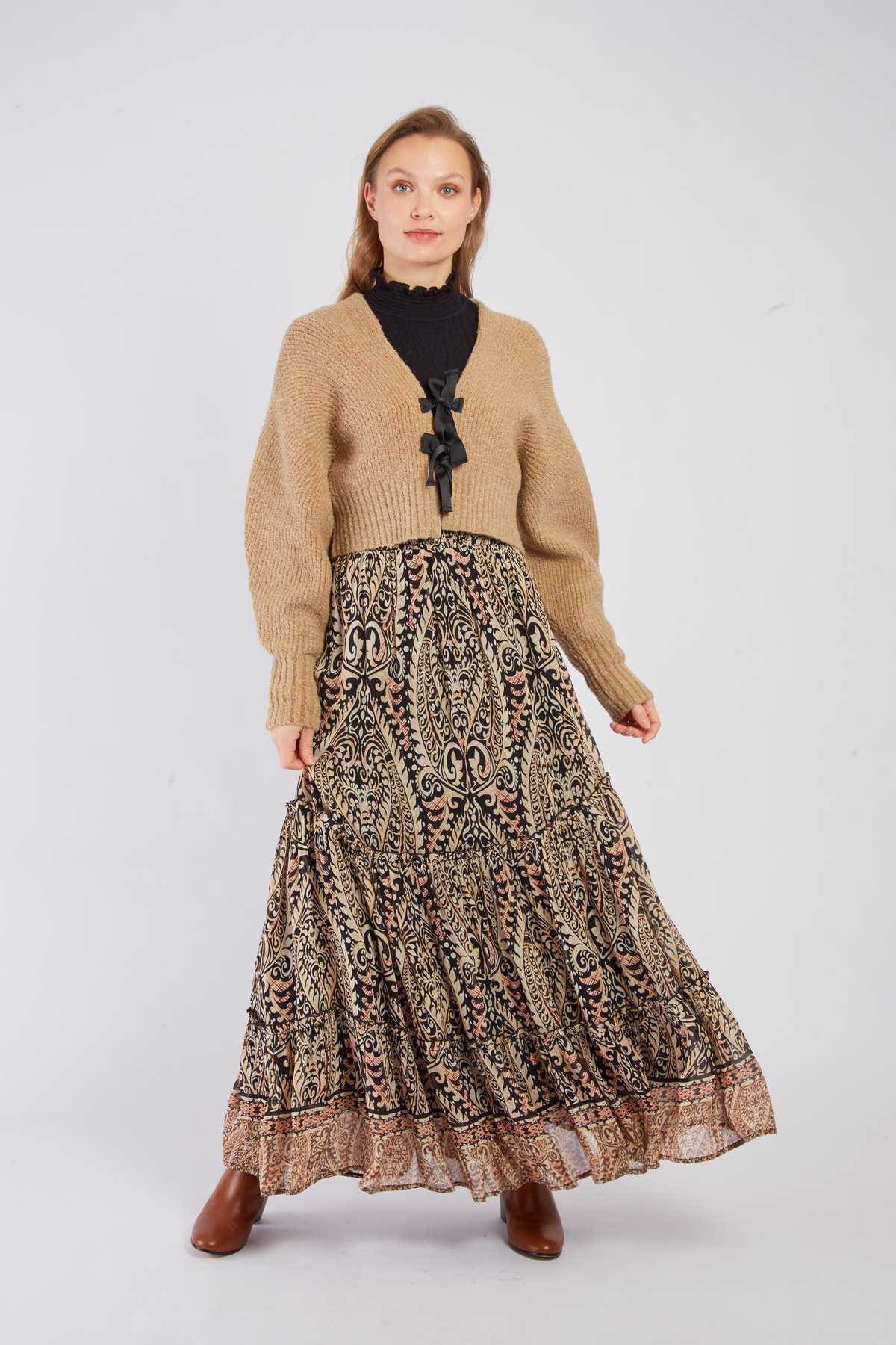 Jupe Plissée Rouge & Noir Vintage Années 70 - Taille 36, Laine, Très Bon État