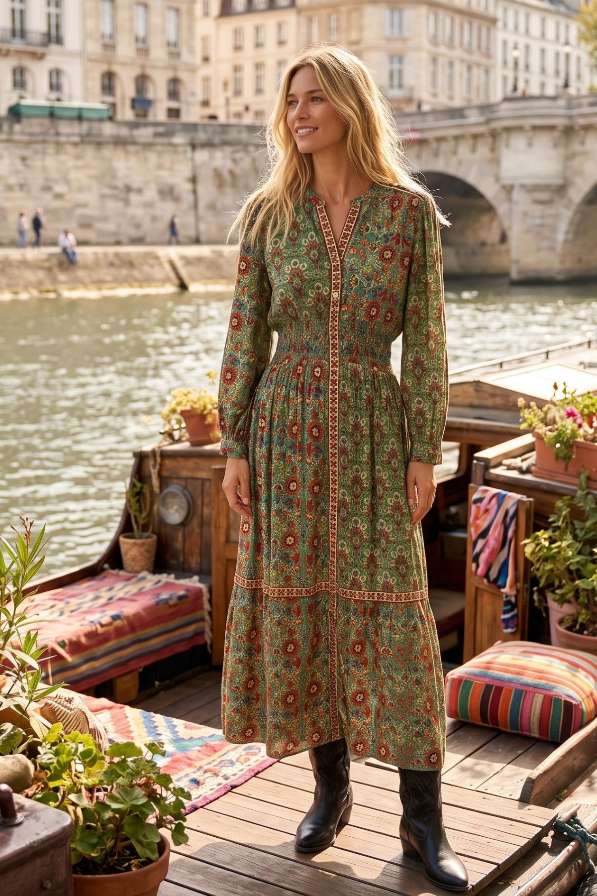 Robe longue imprimée FANETTE