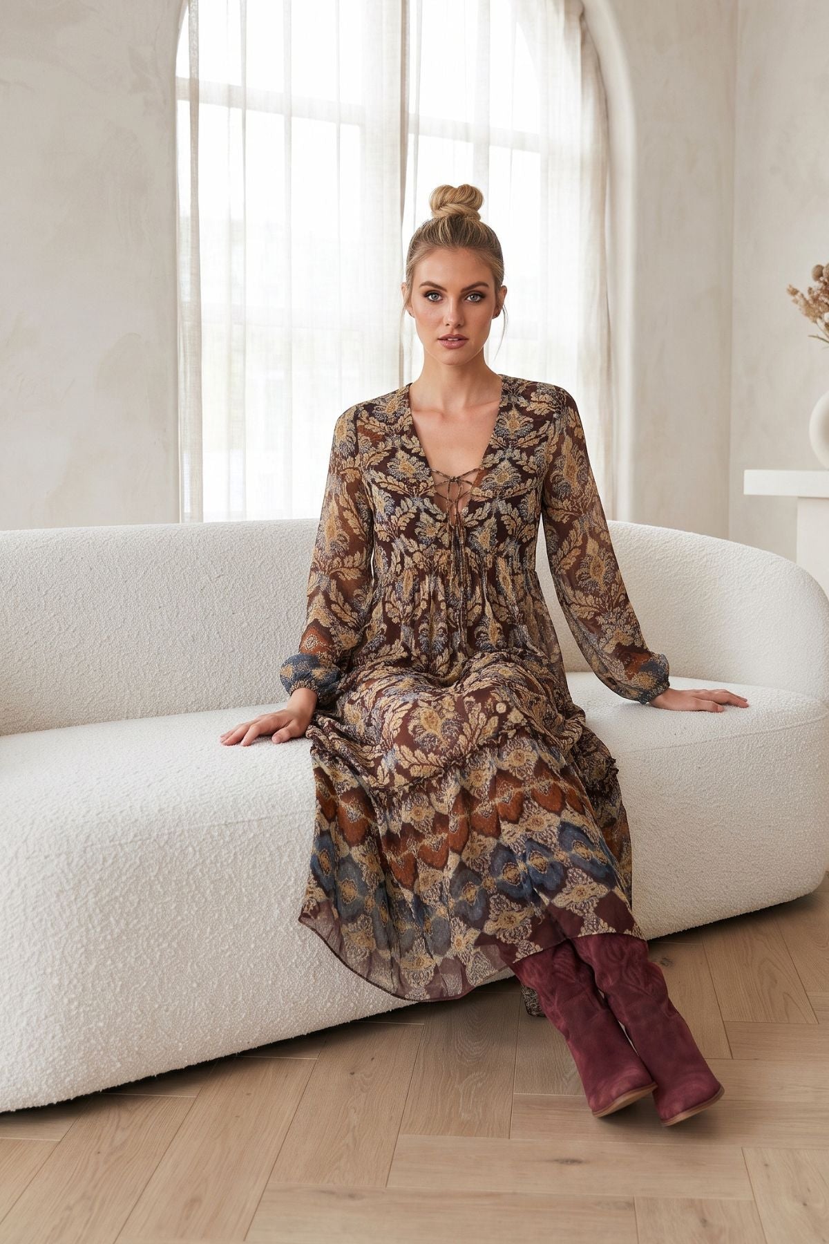 Robe longue imprimée FELICITY