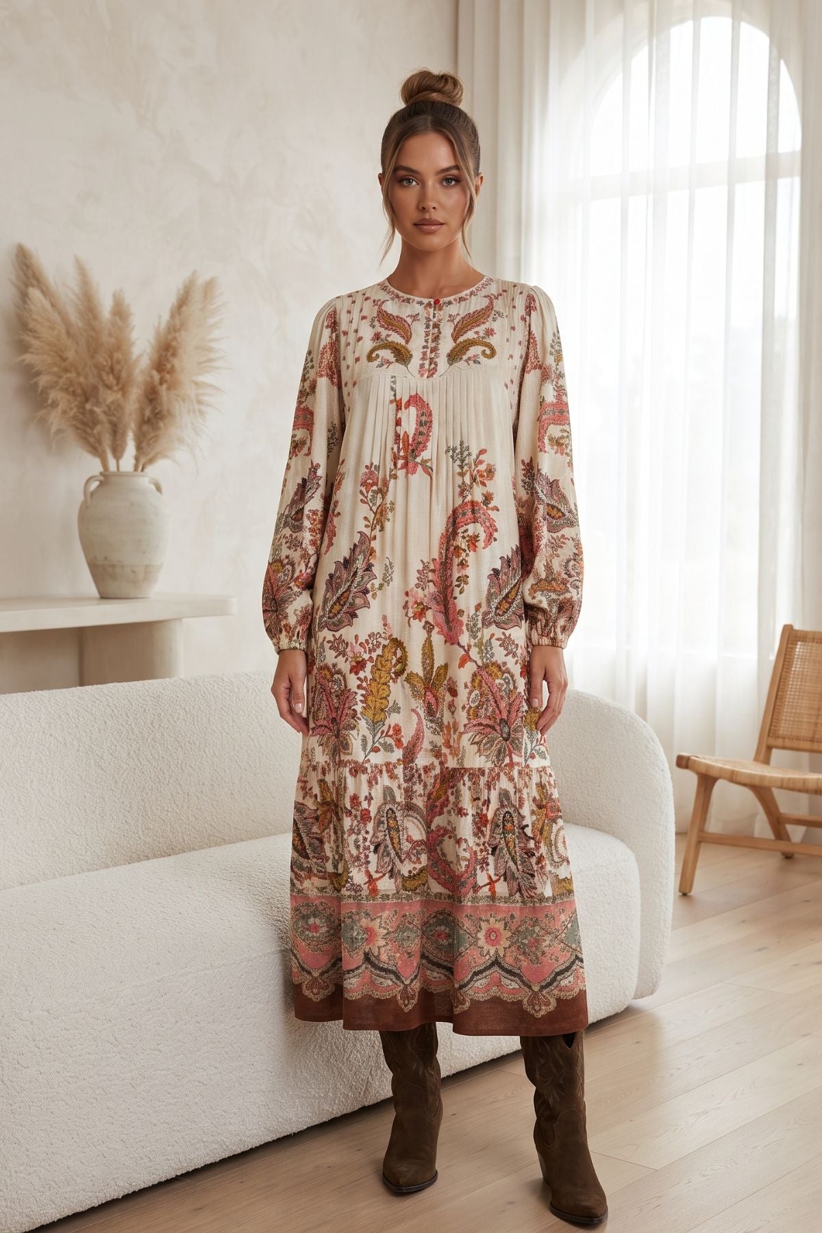 Robe longue imprimée FIDELIA