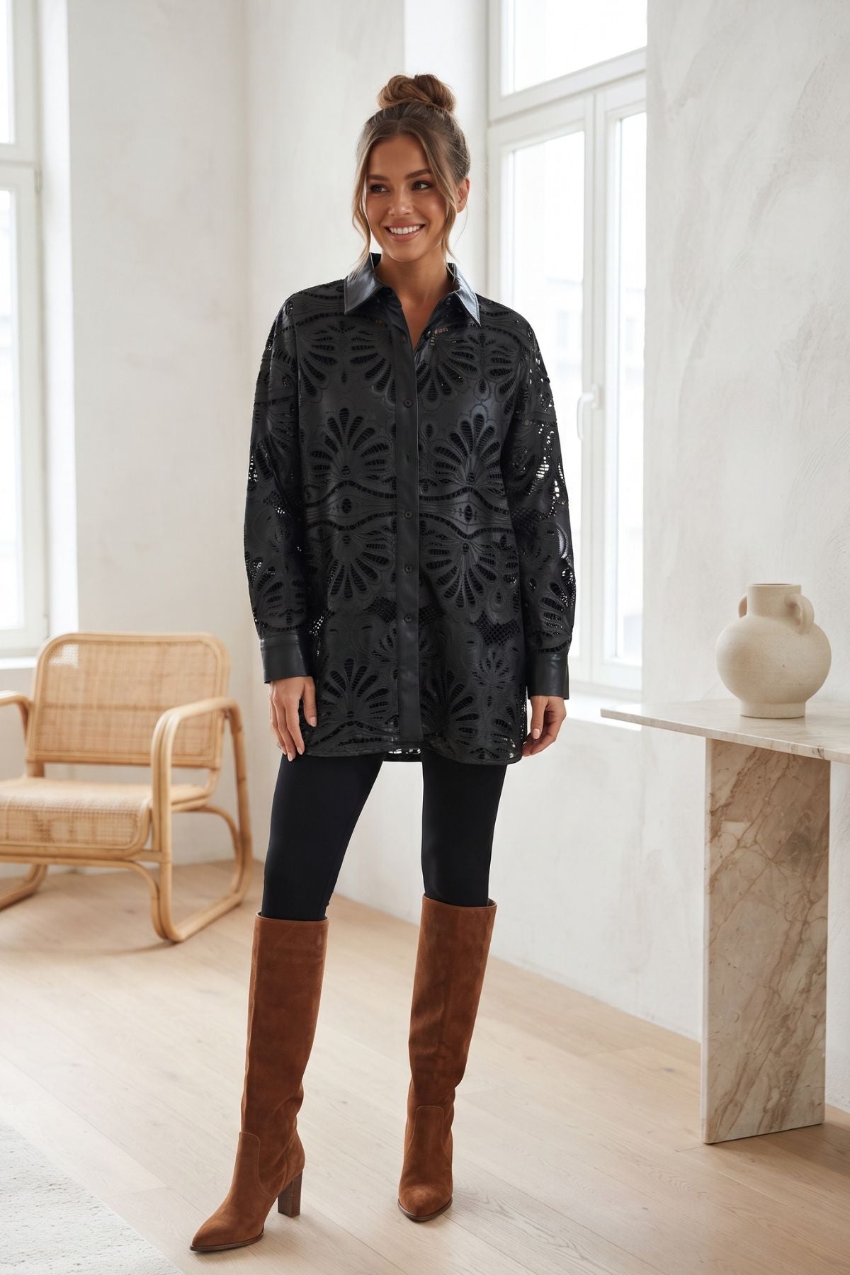 Chemise en similicuir JOANNA
