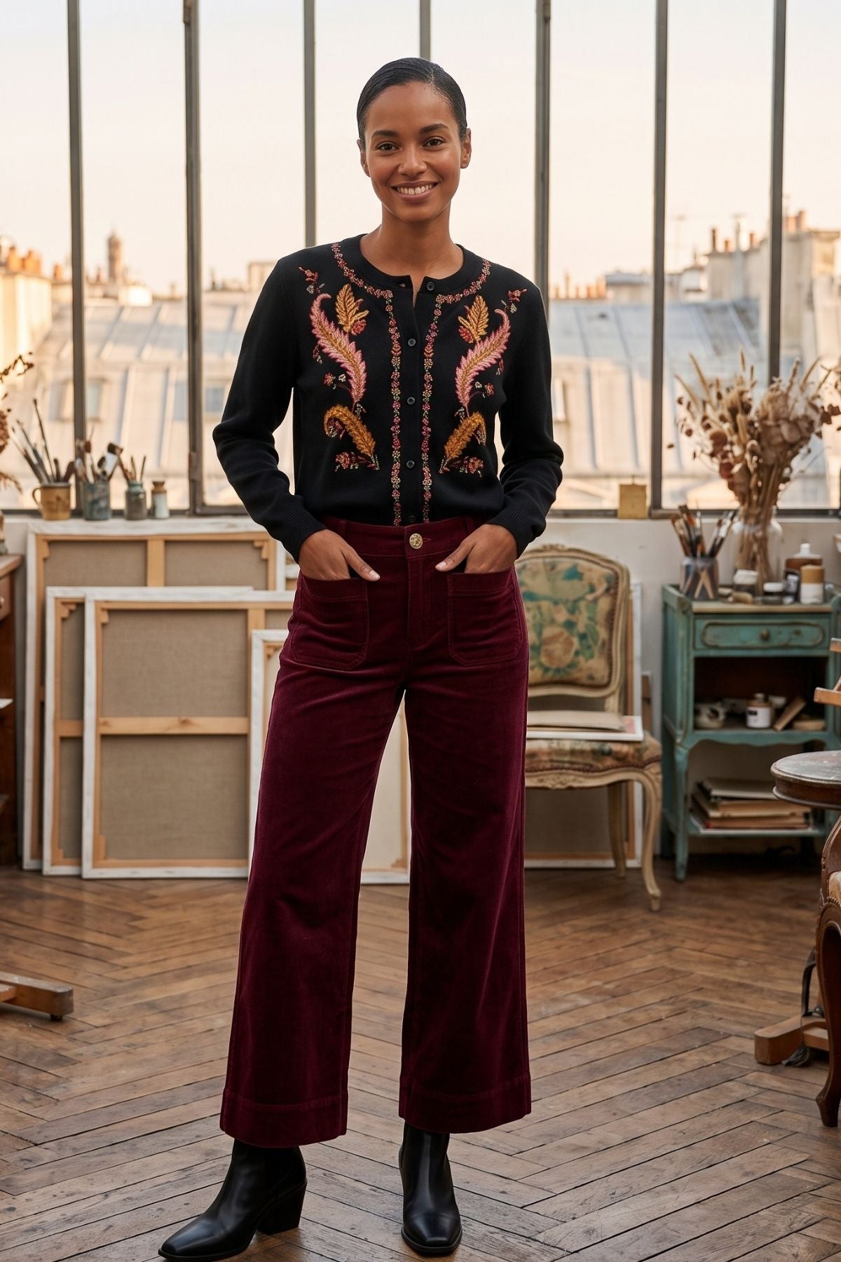 Pantalon large en velours COFLAMAND
