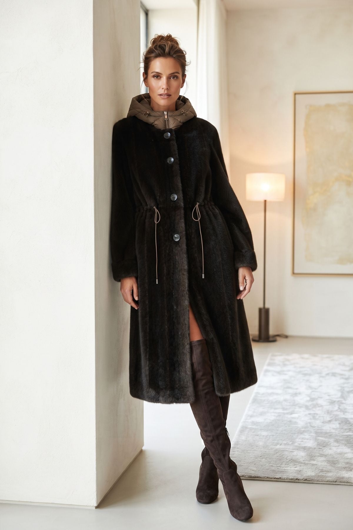 Manteau long en fausse fourrure GABRIELLE