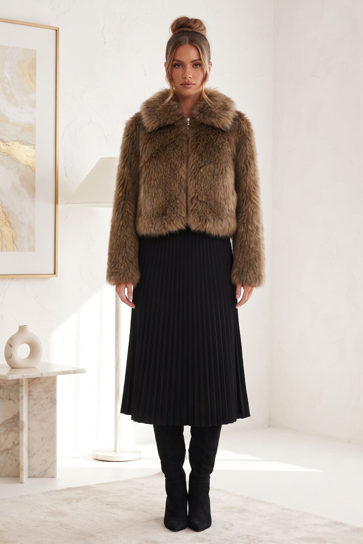 Veste courte en fausse fourrure GAMZE