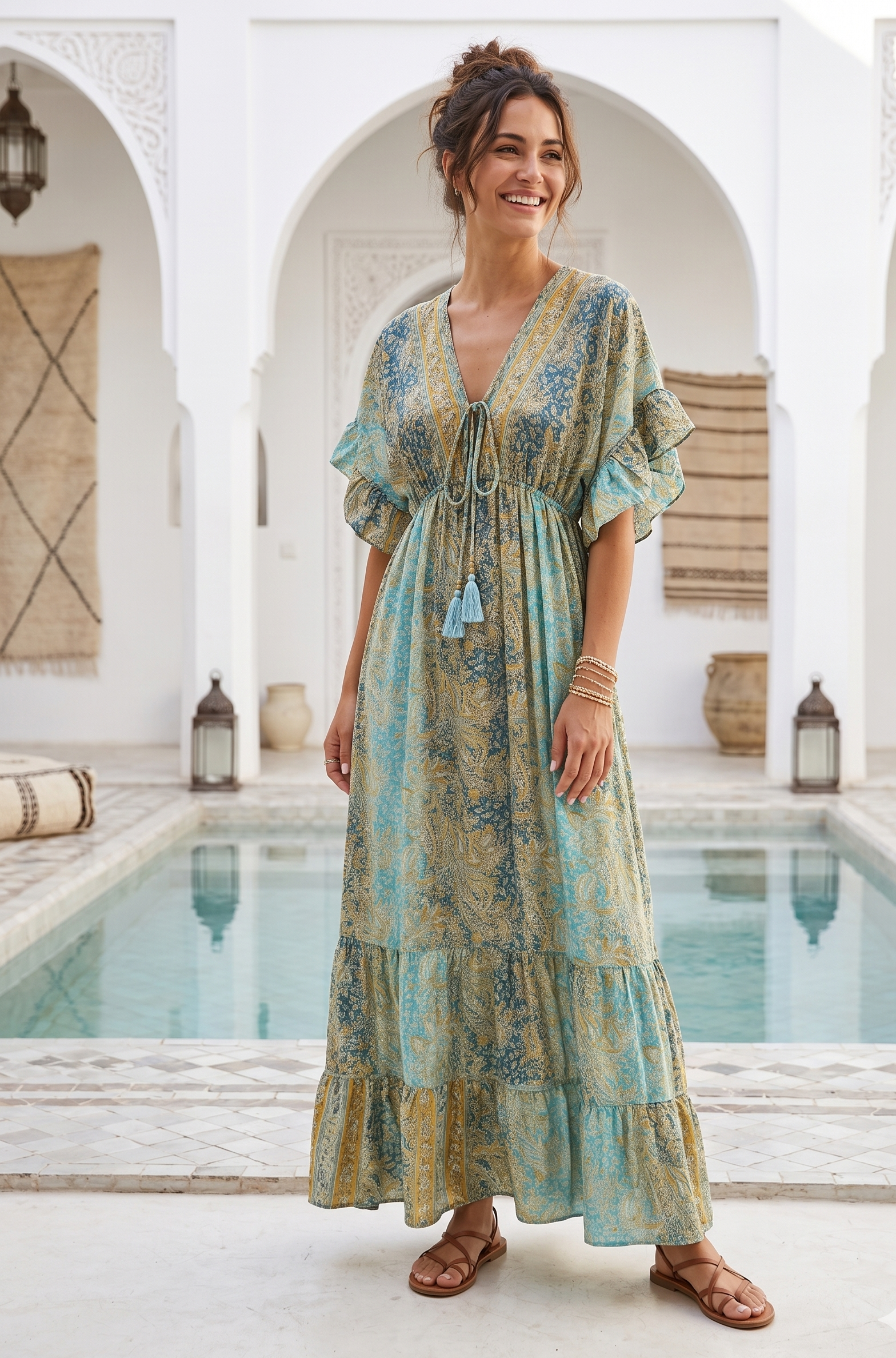 Robe longue imprimée MANAVA