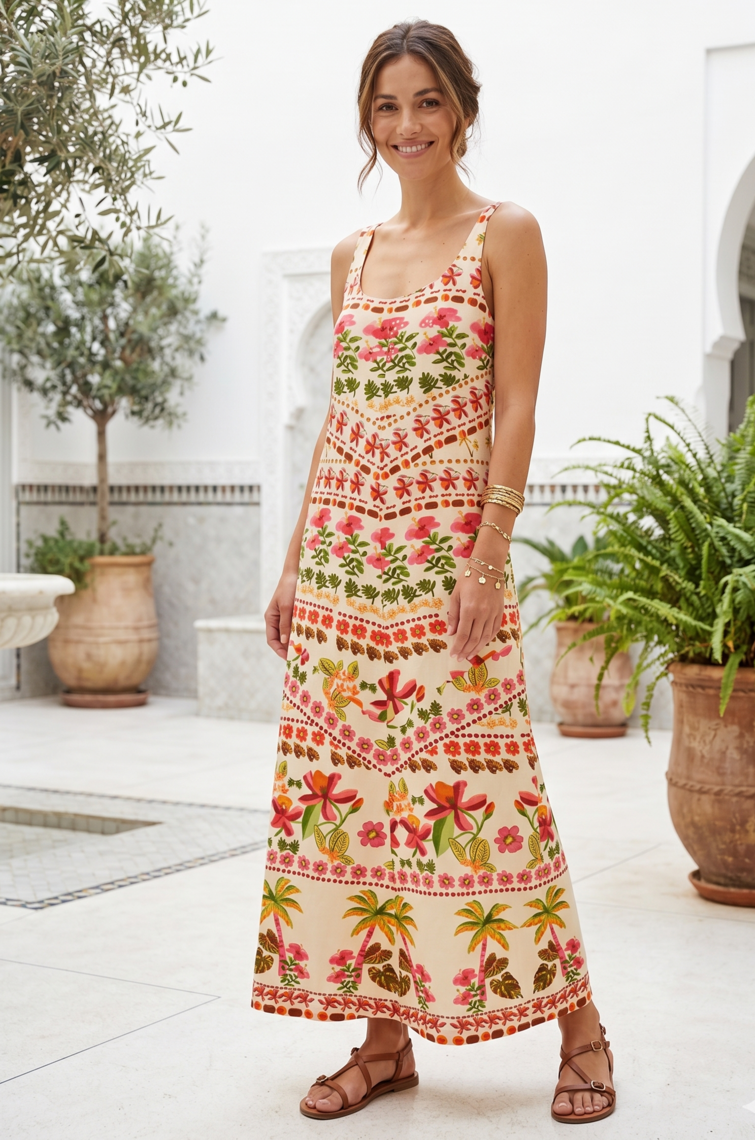 Robe longue imprimée MIEL