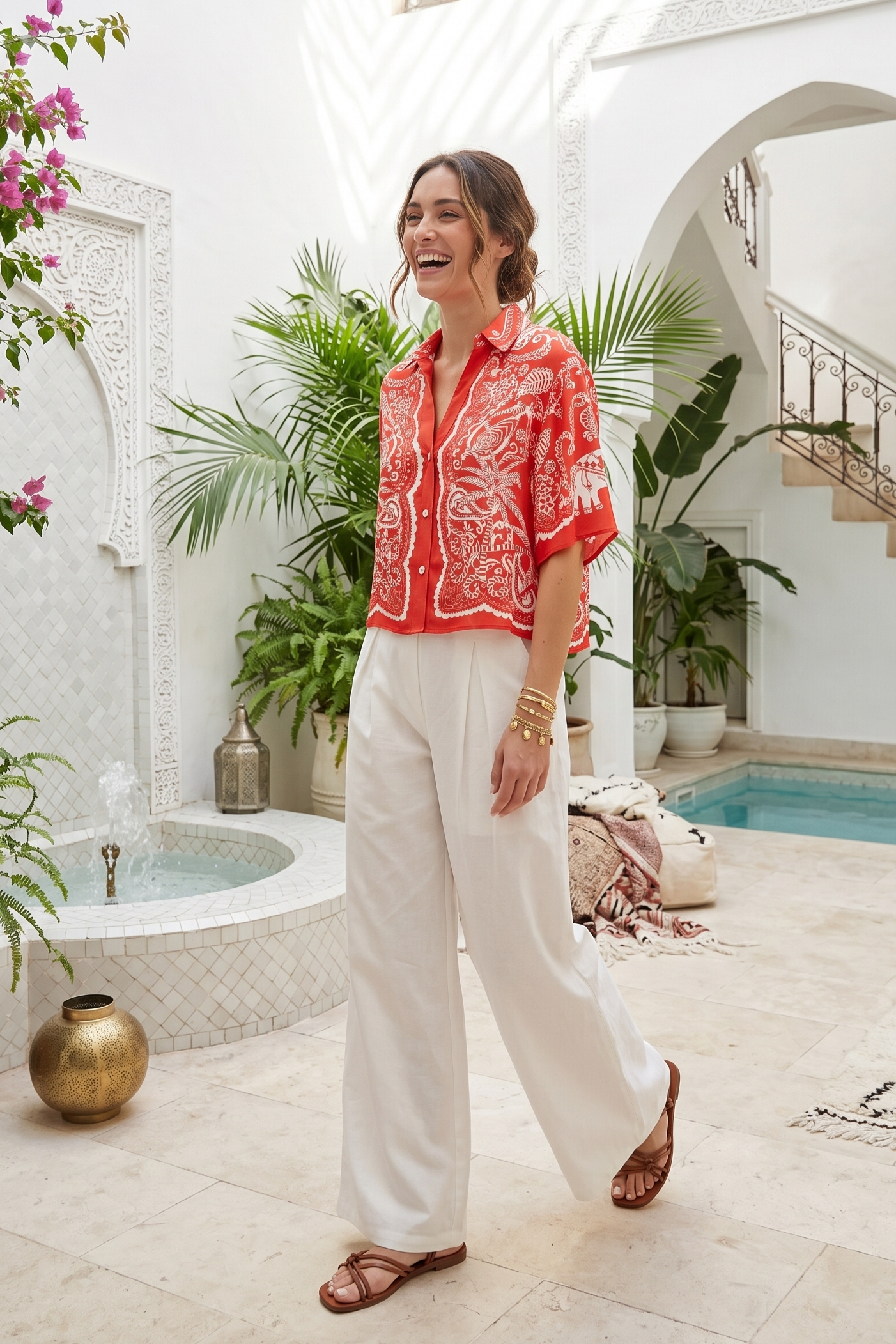 Chemise courte imprimée ANIKA