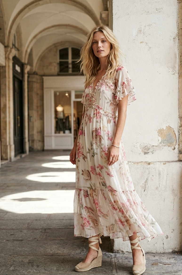 Robe longue imprimée MADRILENE