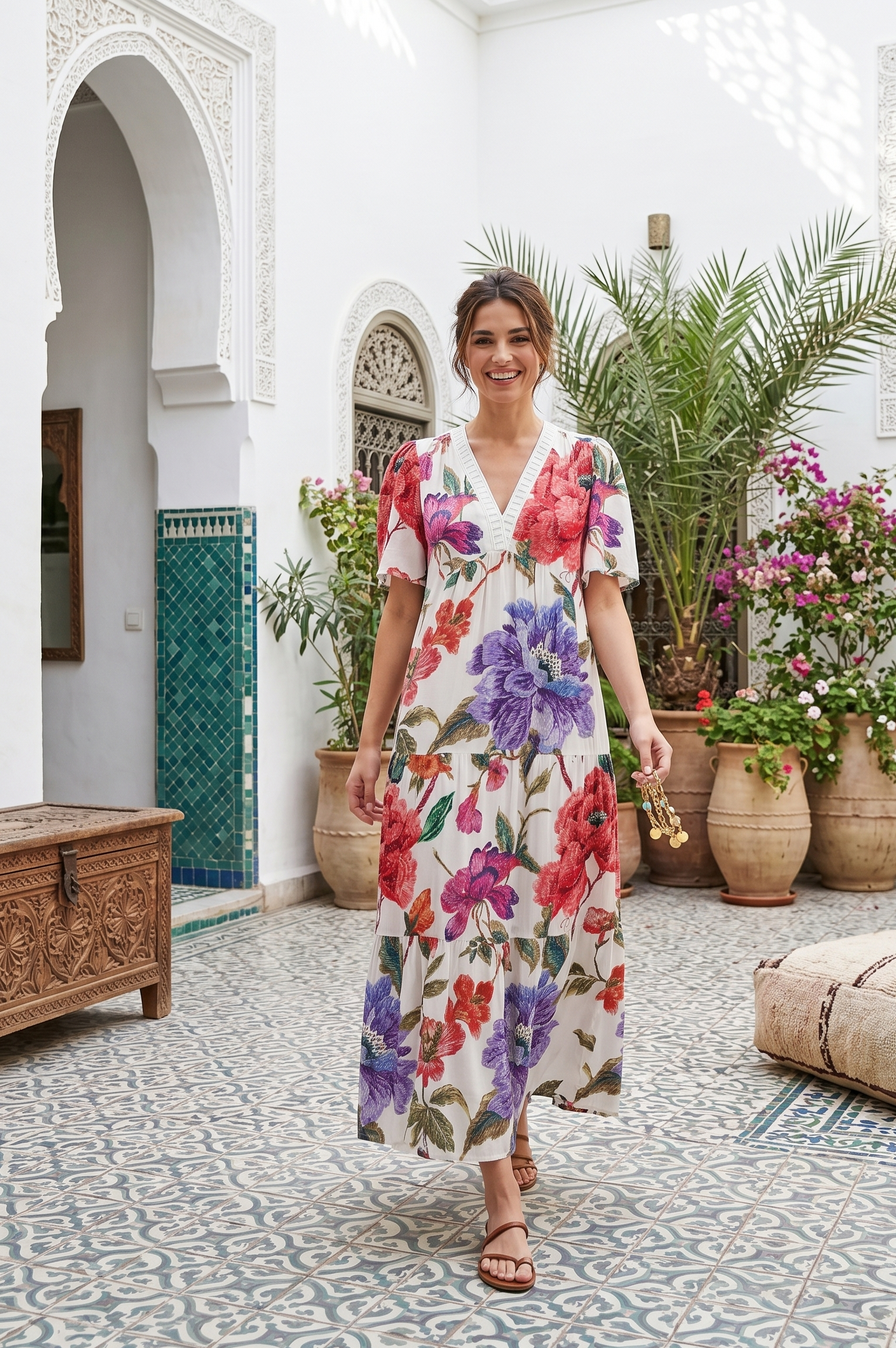 Robe longue imprimée MARTINE