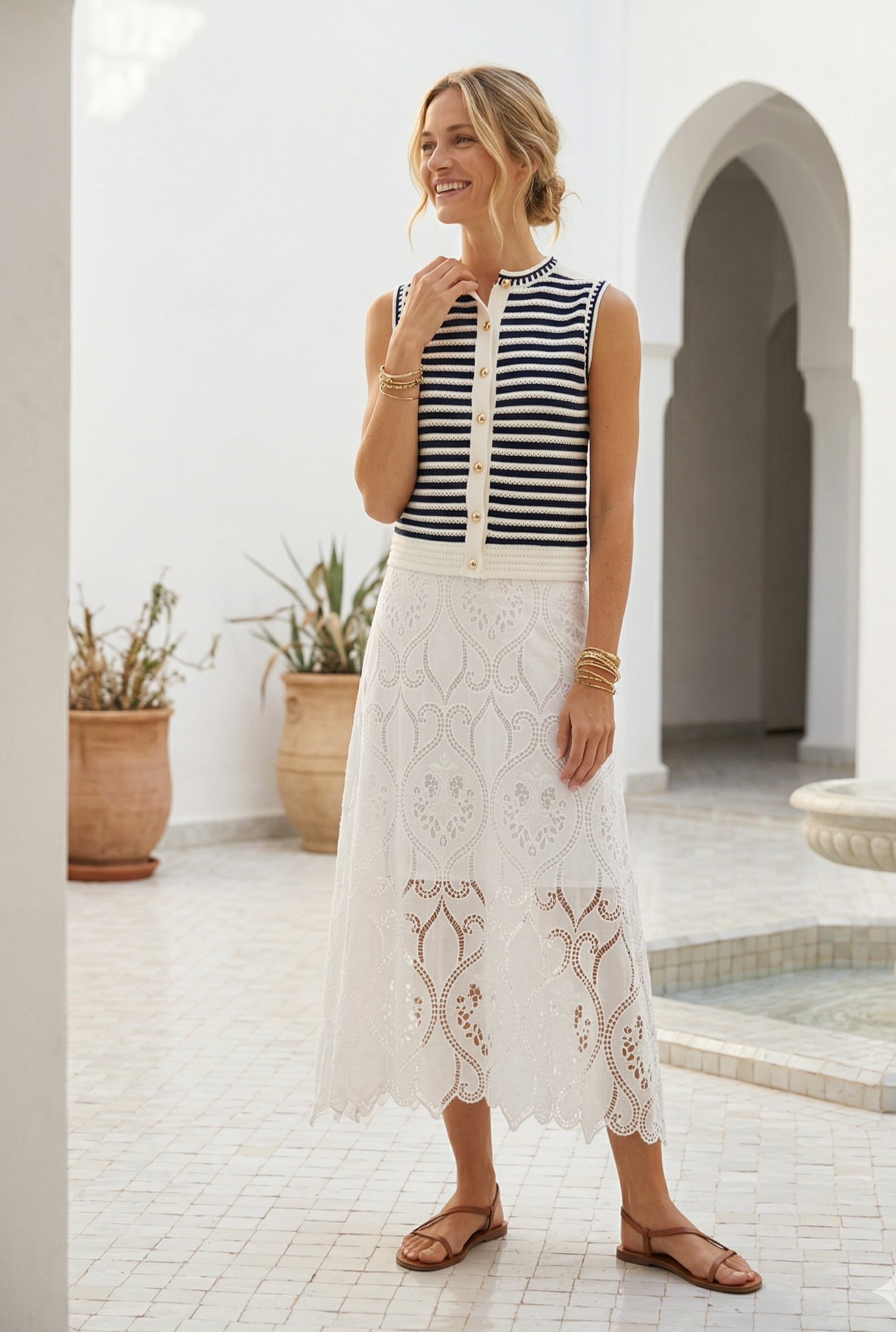 Jupe longue en dentelle DANNY