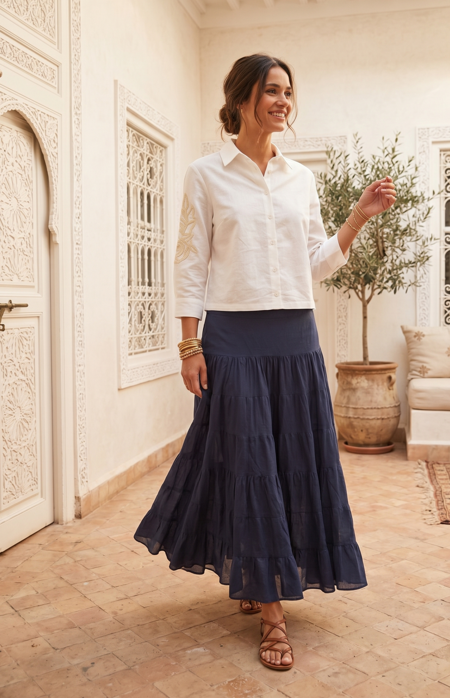 Chemise en lin brodée ERNESTINE