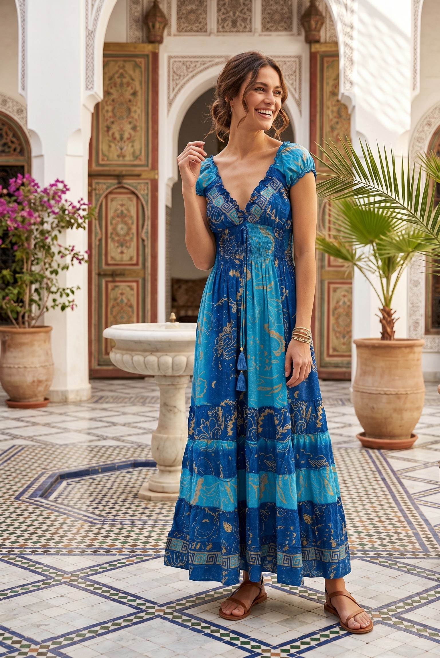 Robe longue imprimée MARIELLE