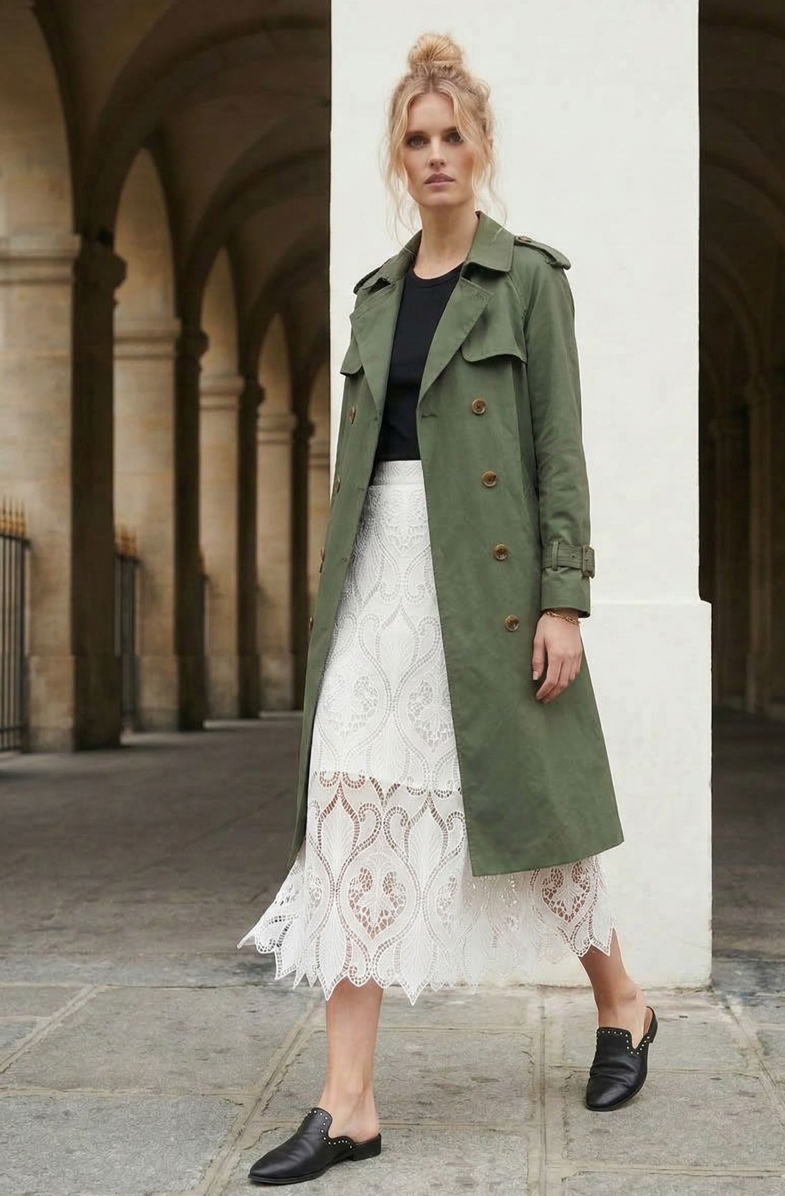 Trench uni mi-long HAZEL