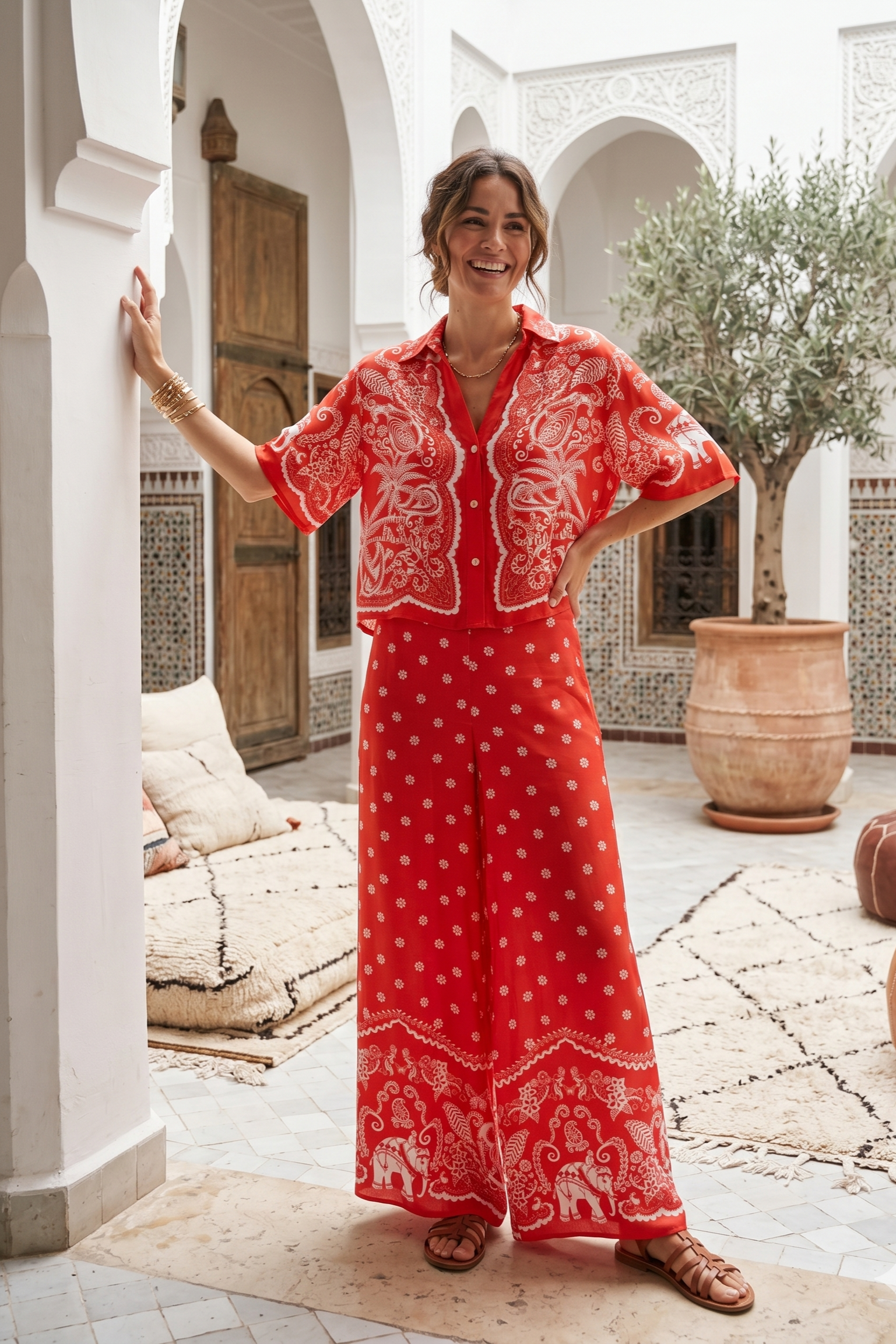 Pantalon large imprimé BENJAMINE