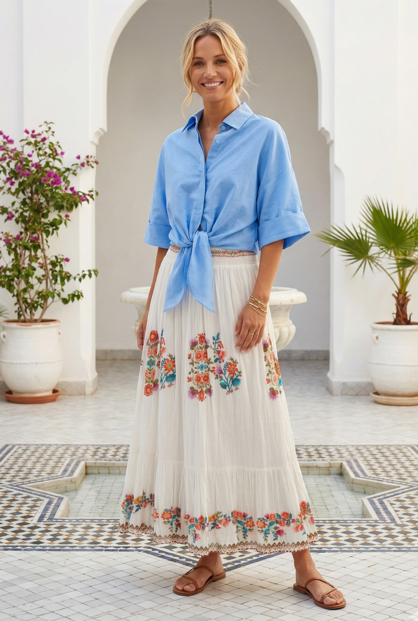 Jupe longue imprimée DONATELLA