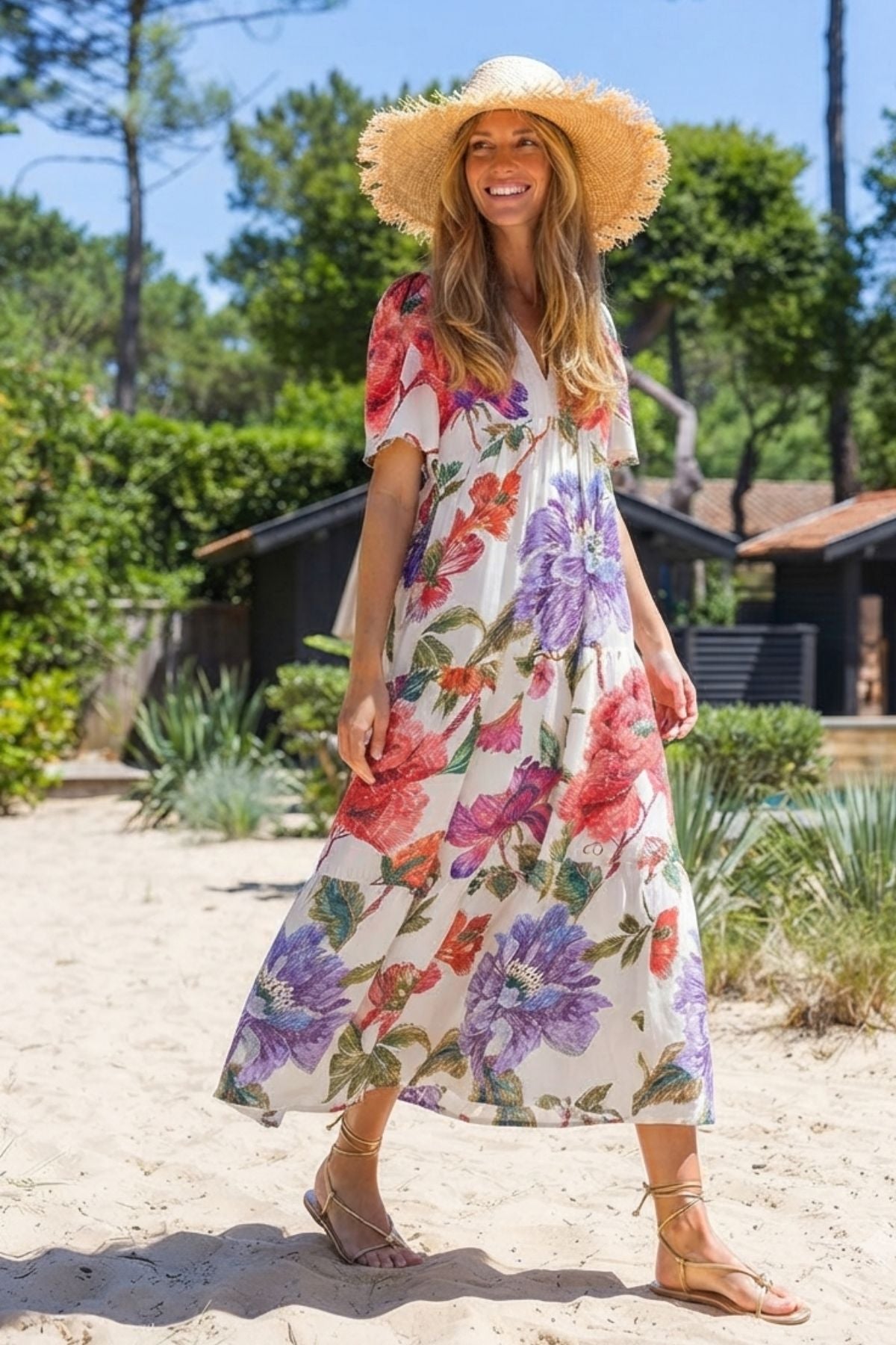 Robe longue imprimée MARTINE