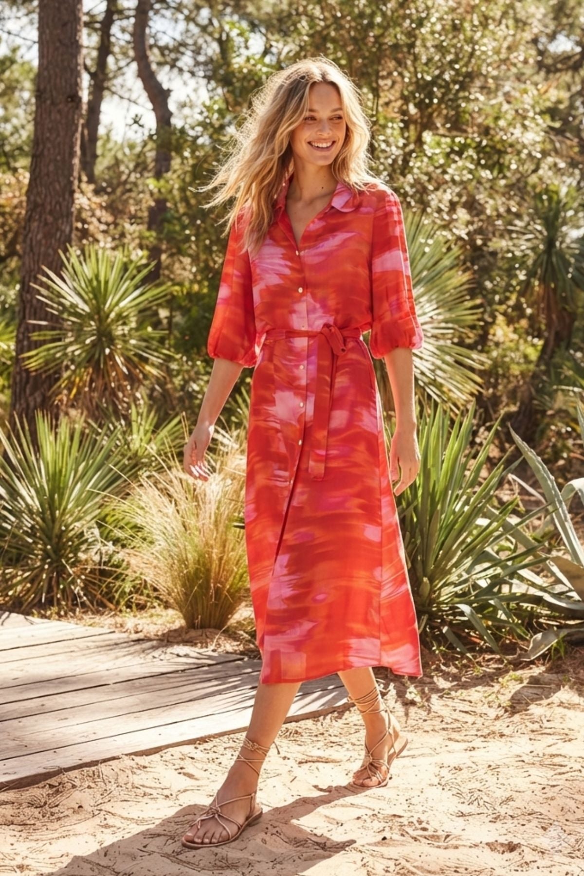 Robe chemise midi imprimée CIDALIA
