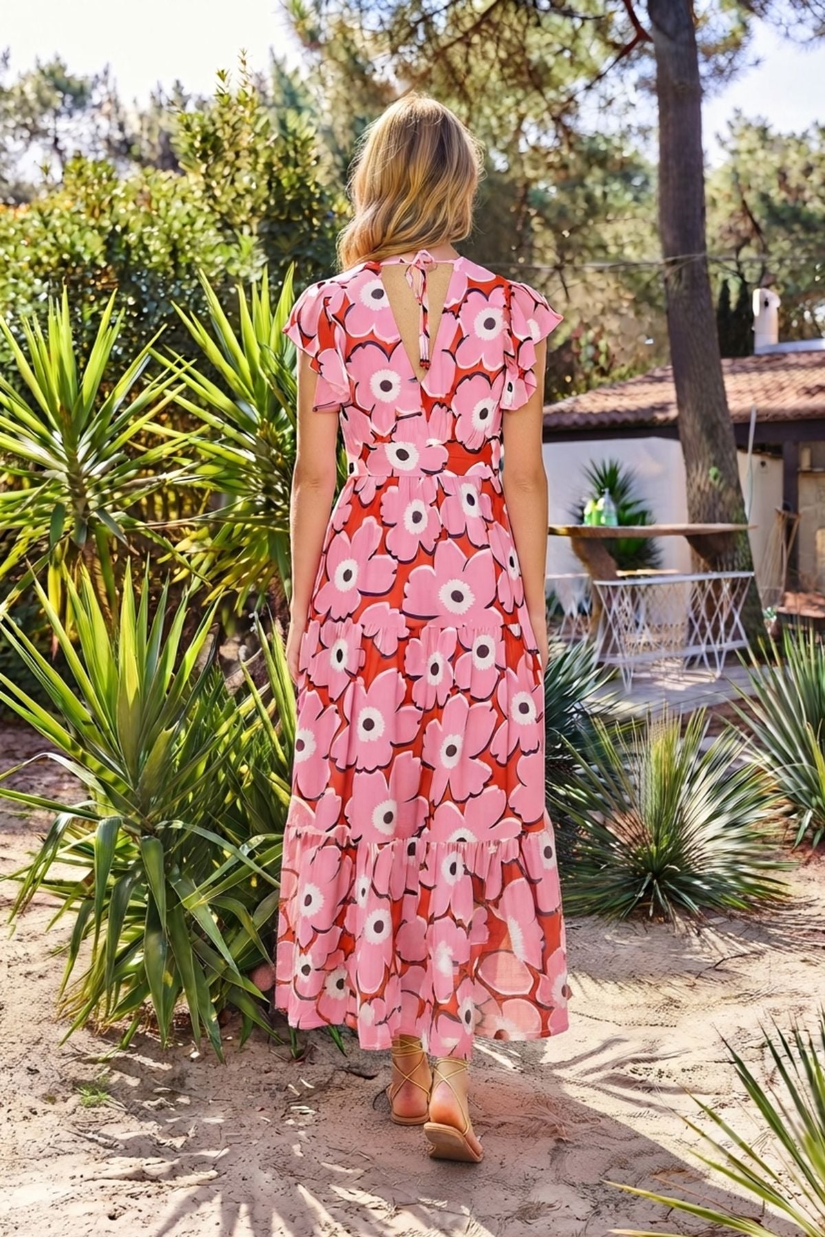 Robe longue imprimée fleurs viscose CLEMENCE