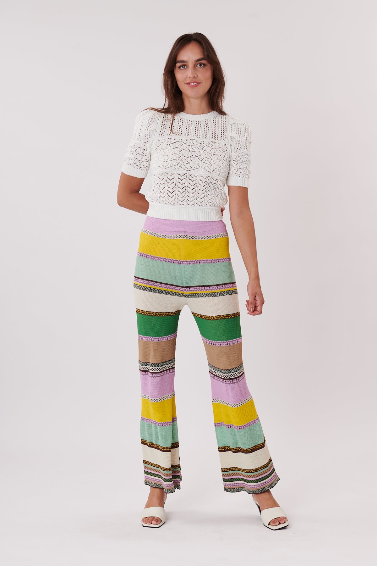 PATRICIA high-waisted flared knit pants