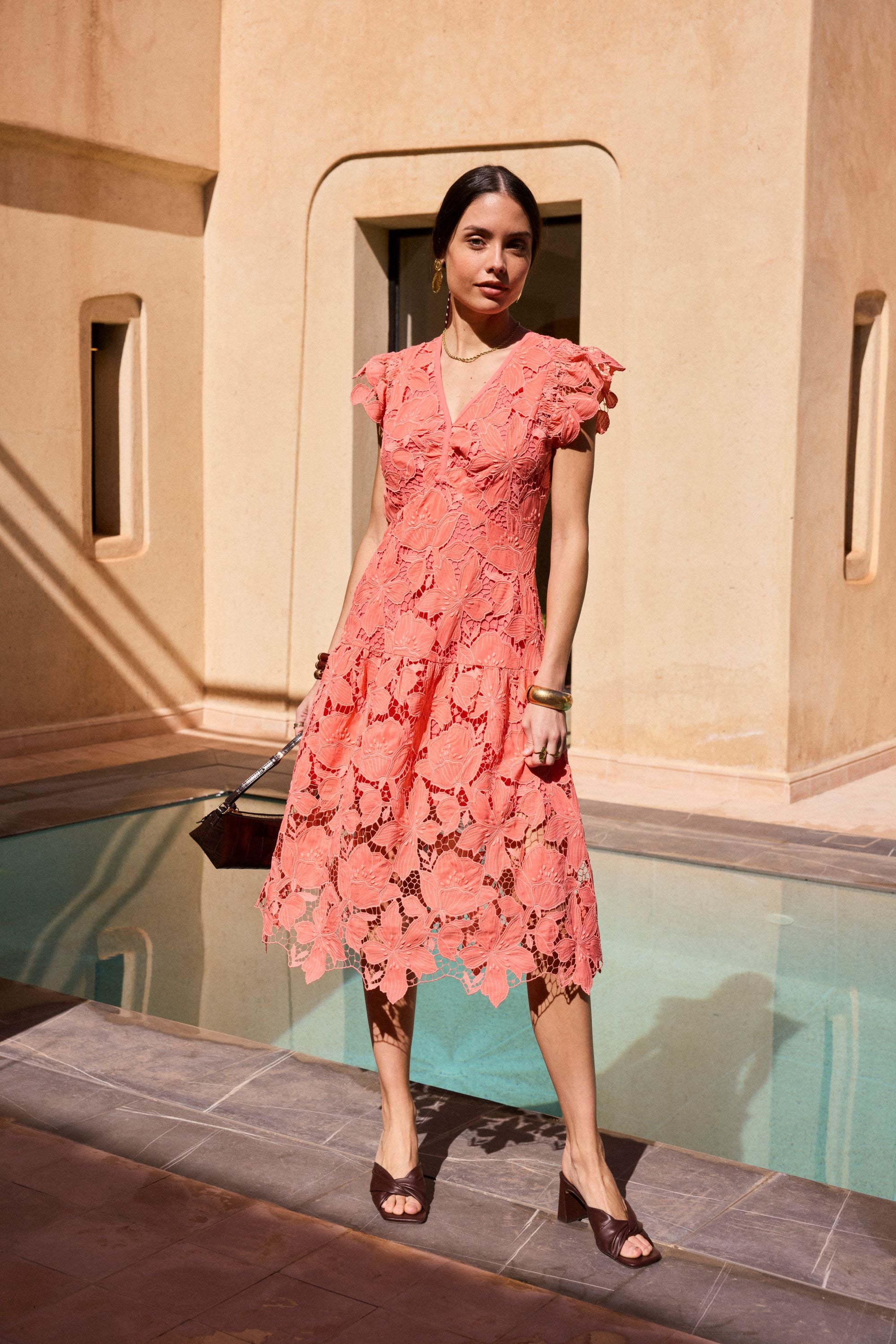 Robe midi en dentelle GIANNA