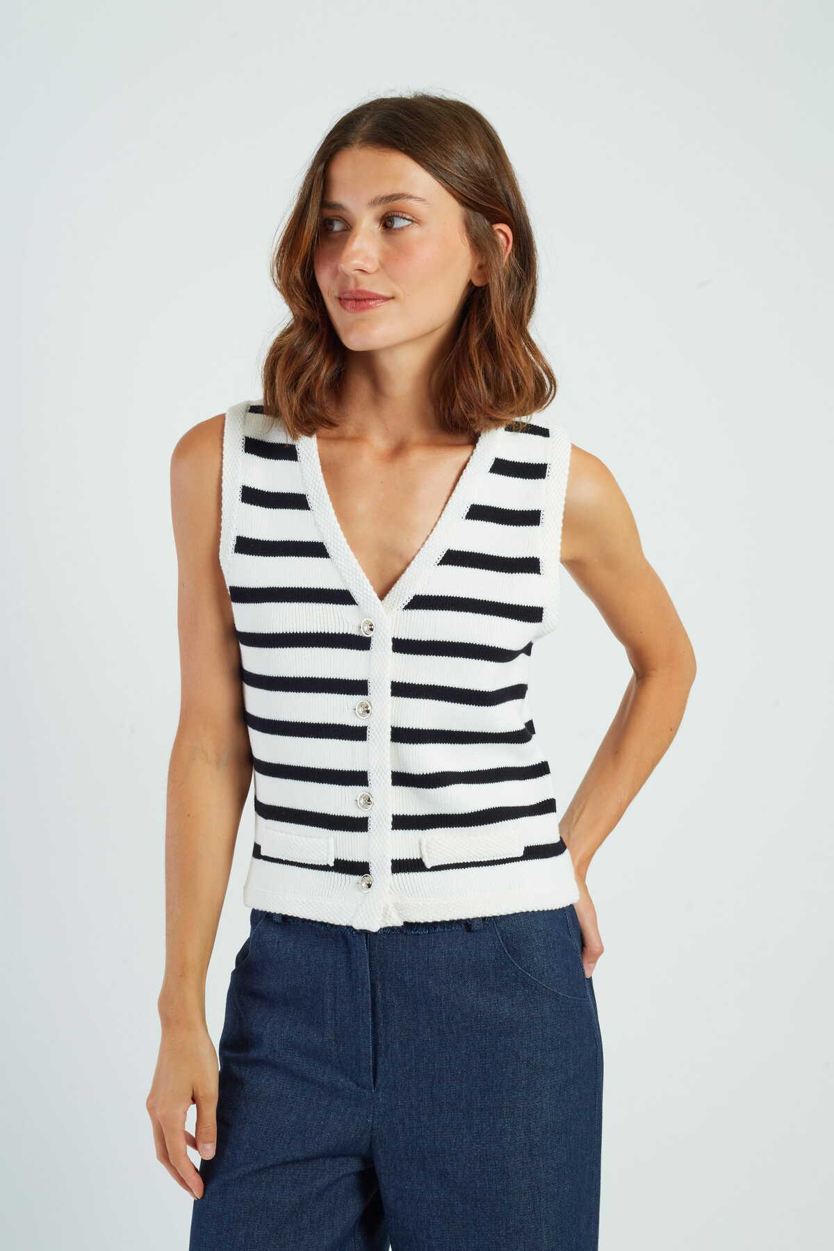 GILET MAILLE PHILAE - René Derhy ref:P645018