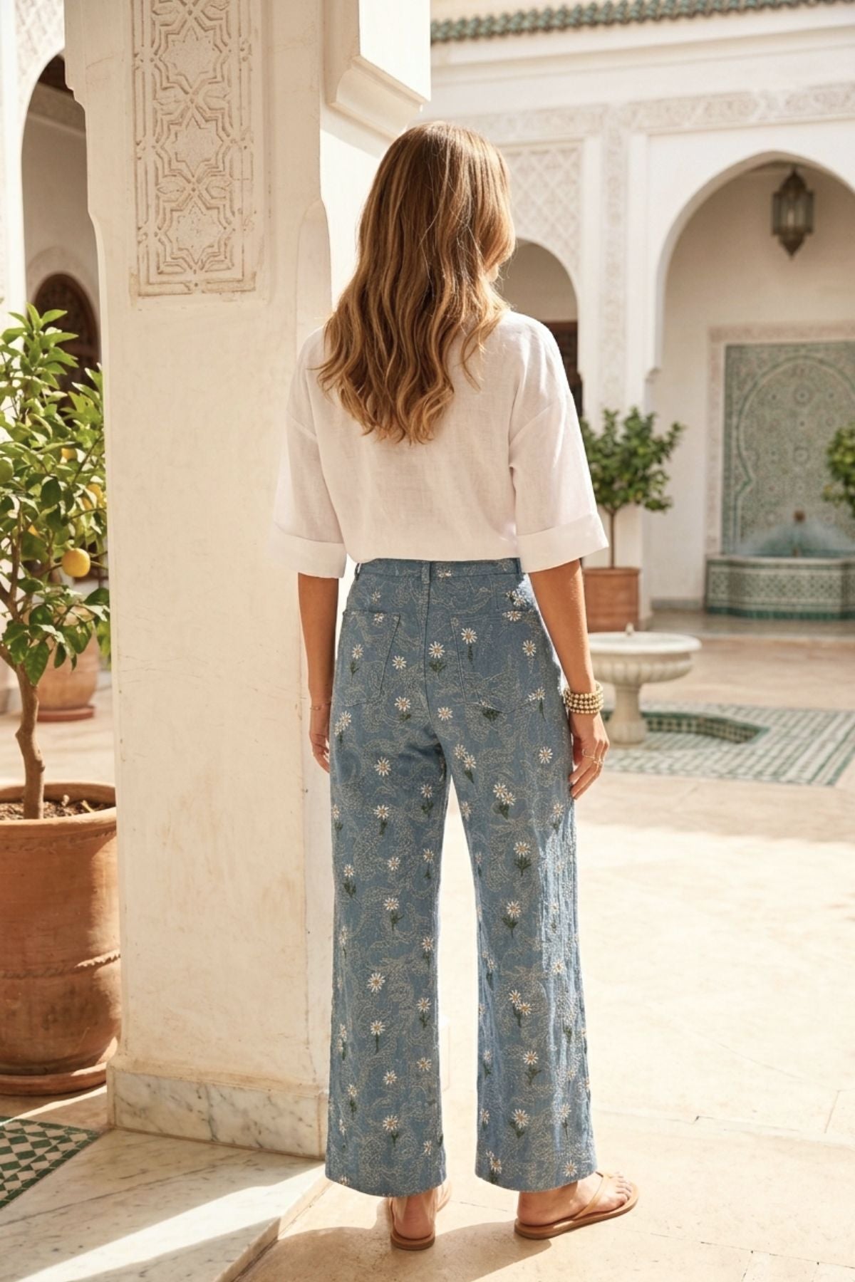 Pantalon en jean avec perles BALSAMINE