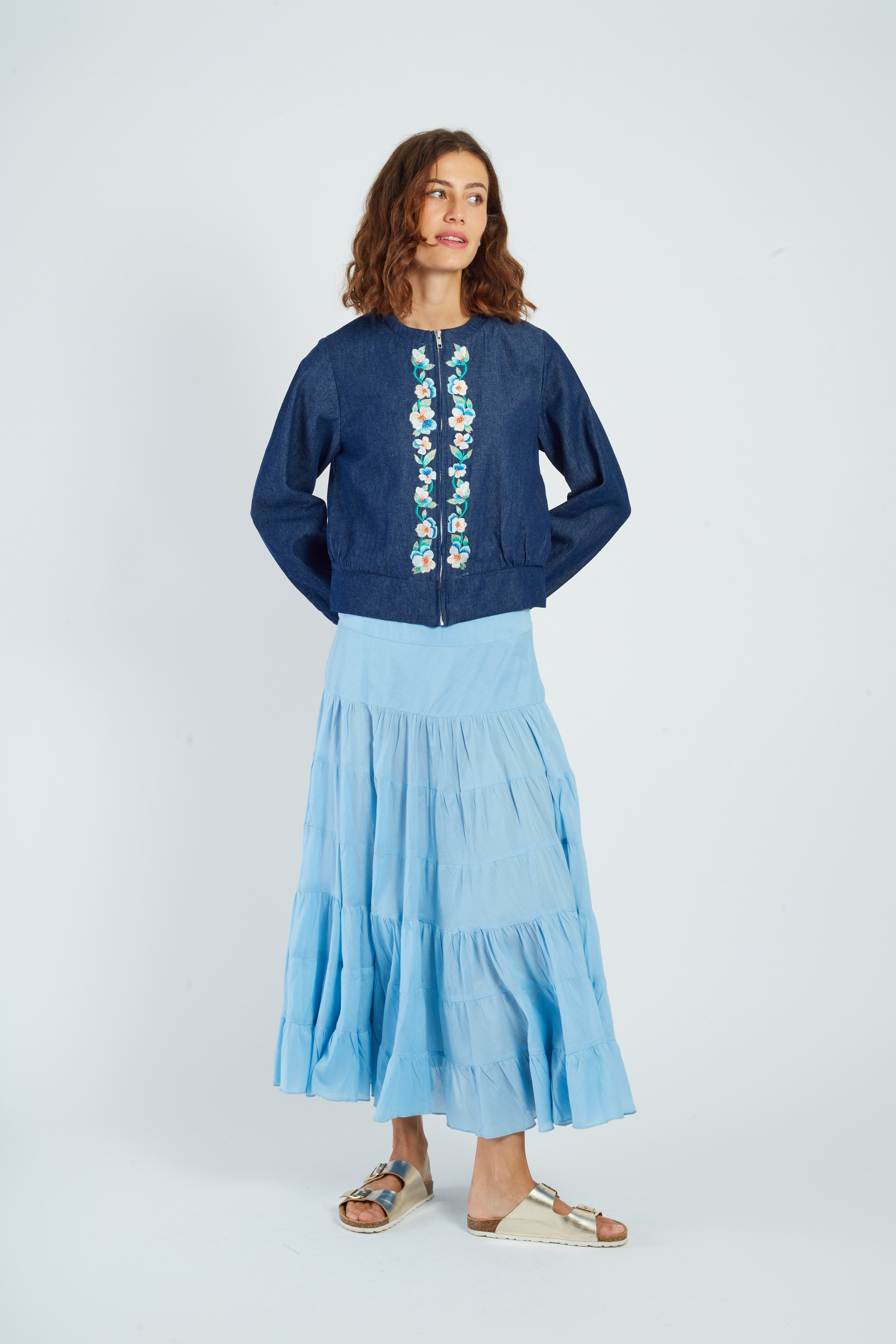 Veste en jean brodée OLINKA