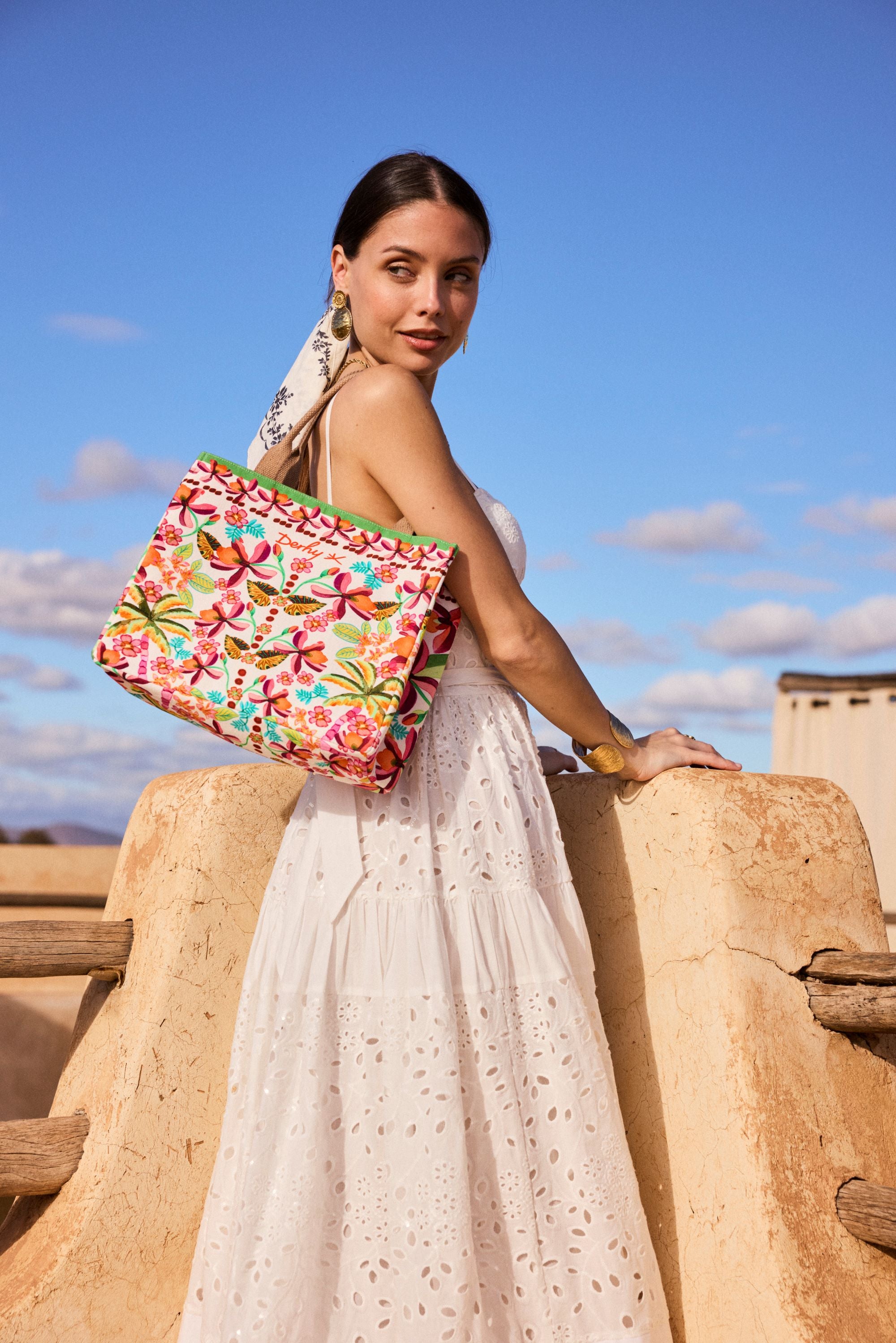 Sac cabas motif floral RESEDA