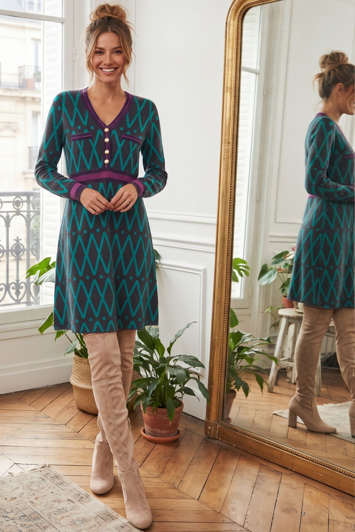Robe courte en maille BEATRICE