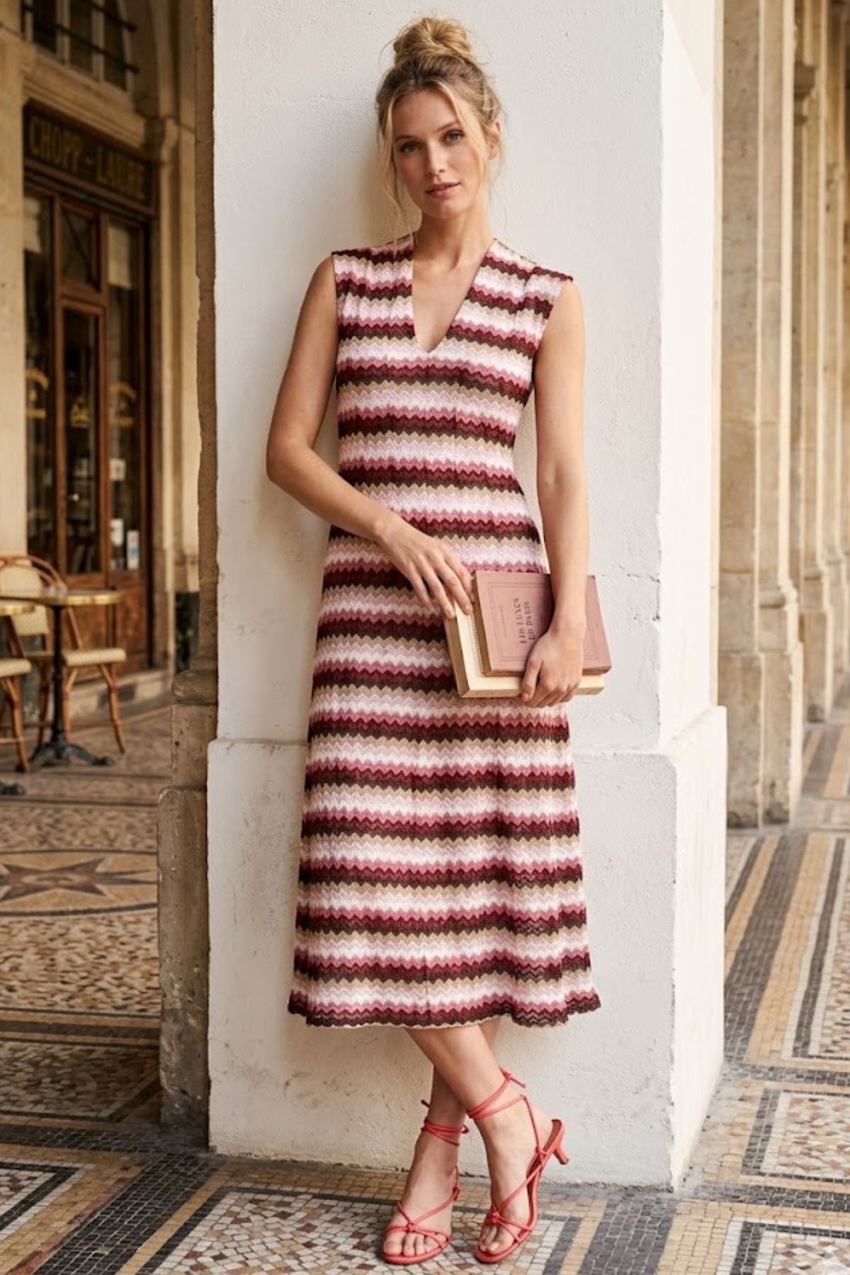 Robe midi en maille FLORA