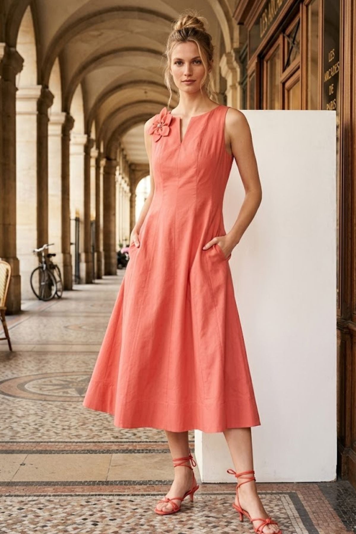 Robe midi unie GWENOLA