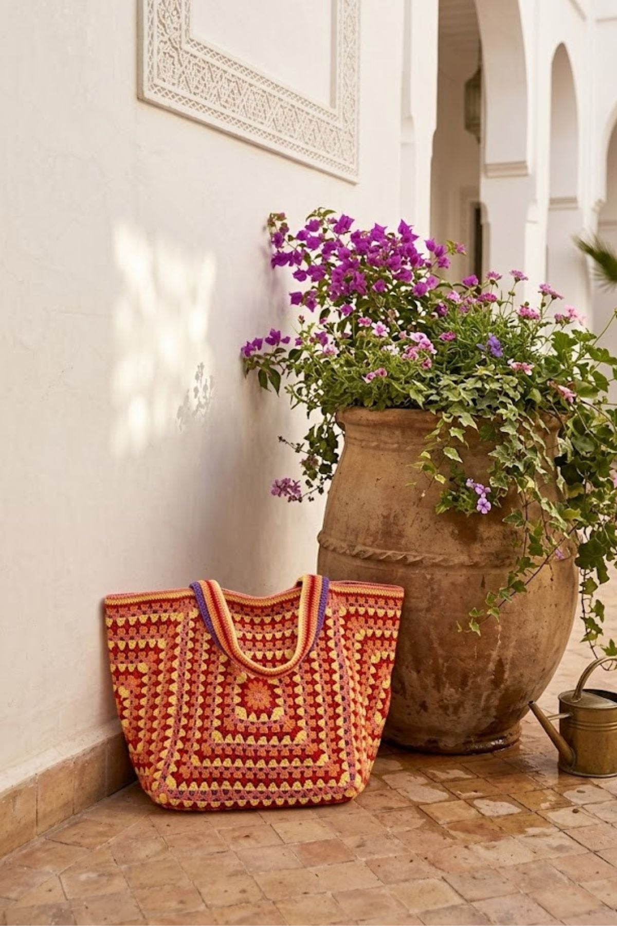 Sac cabas en maille motif géométrique GIACOMA
