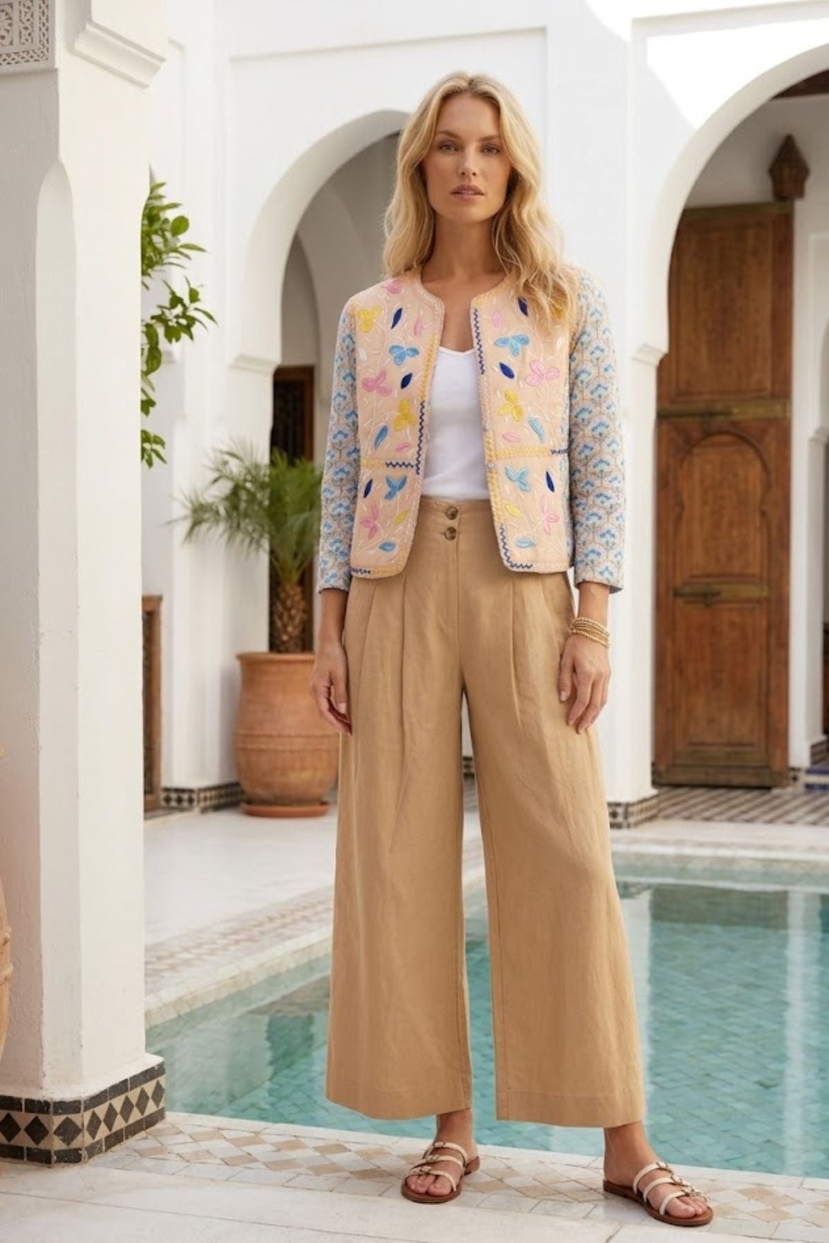 Veste brodée manches 3/4 OMAN