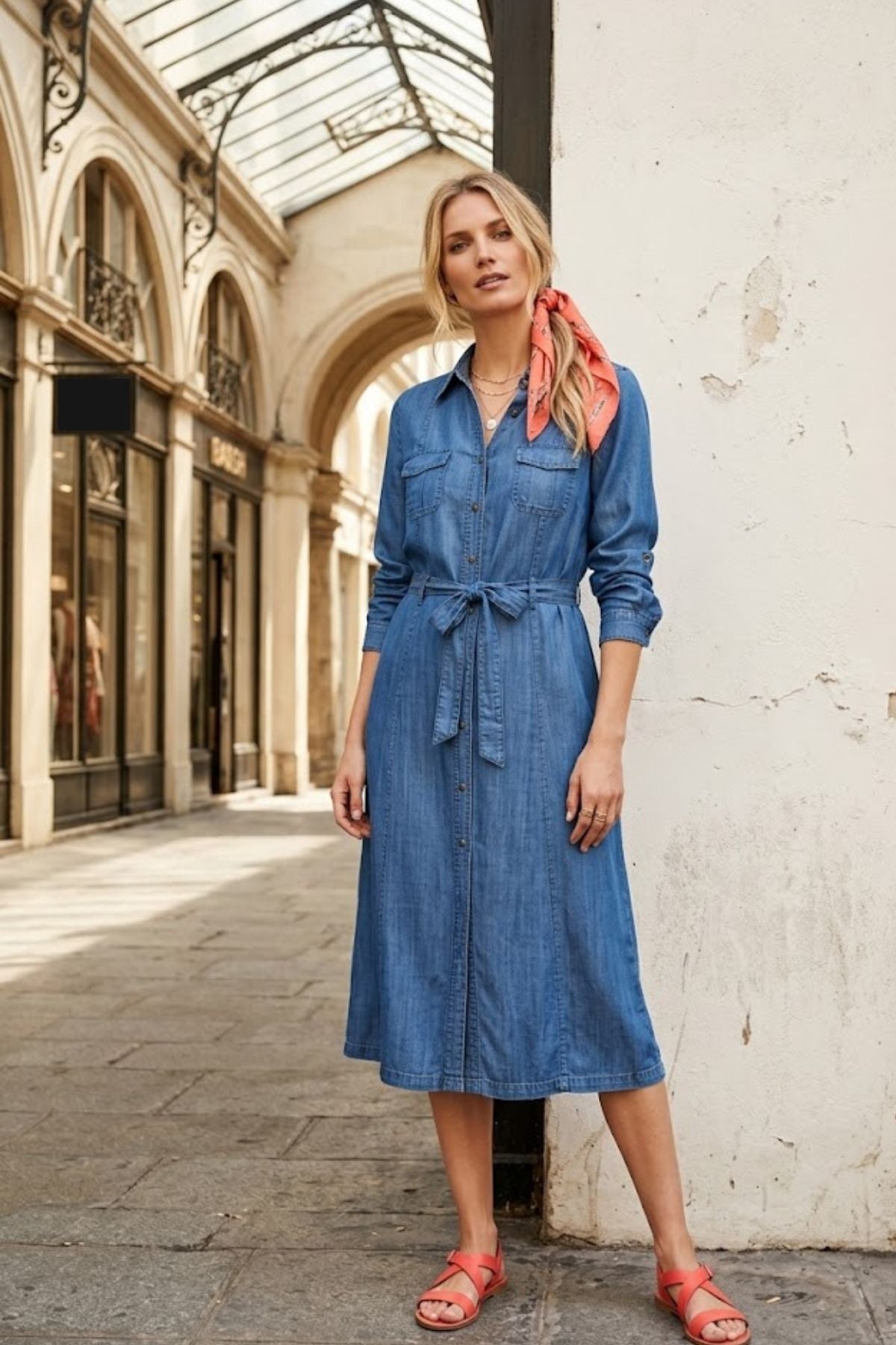 Robe chemise effet jean GAELLE