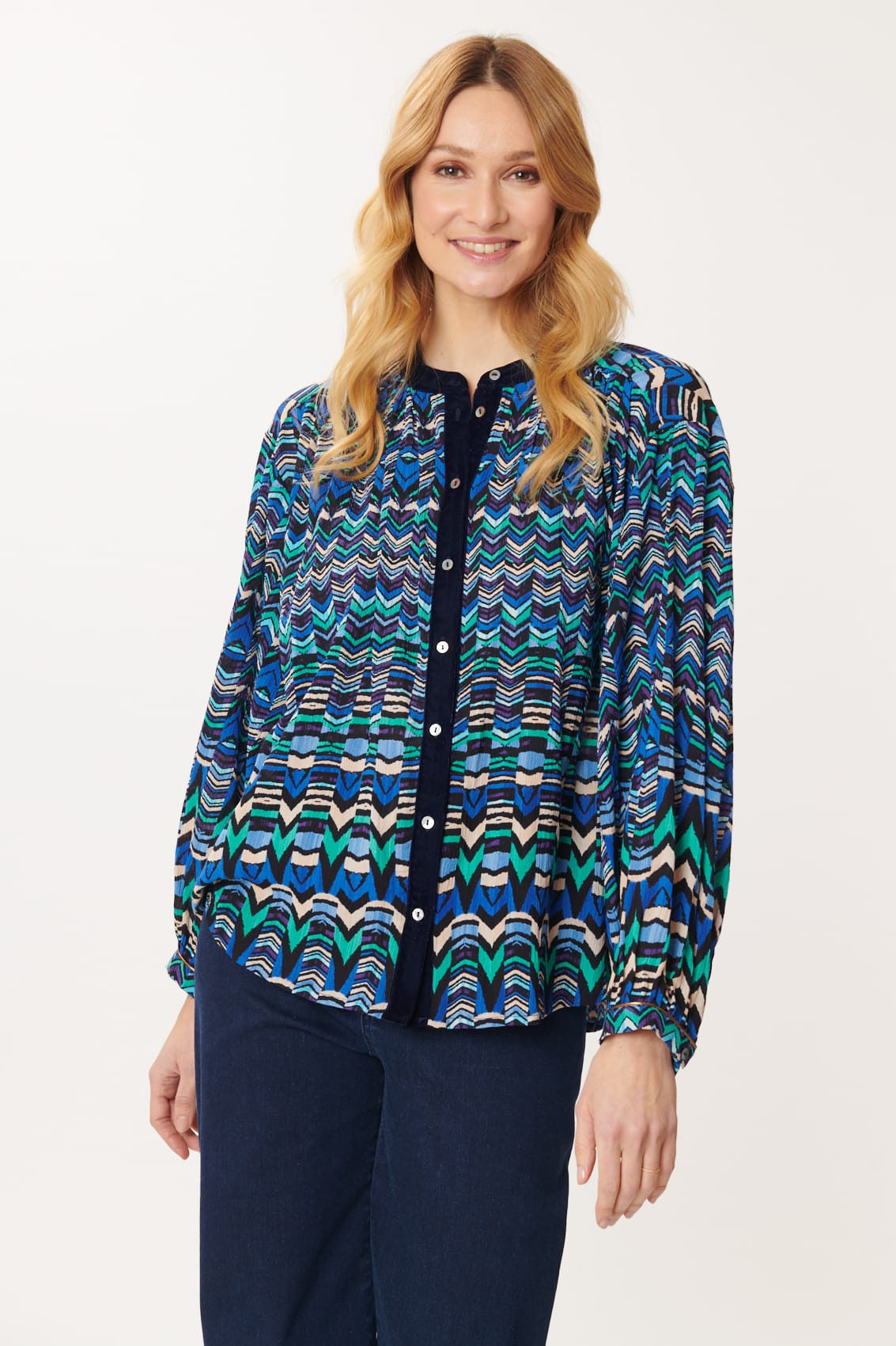 BARTH multicolored velvet printed shirt