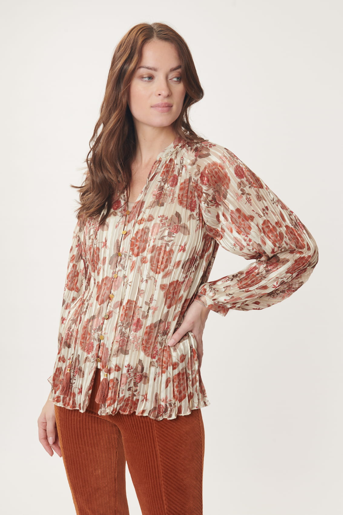 Chemise imprimée et lurex BERANGERE