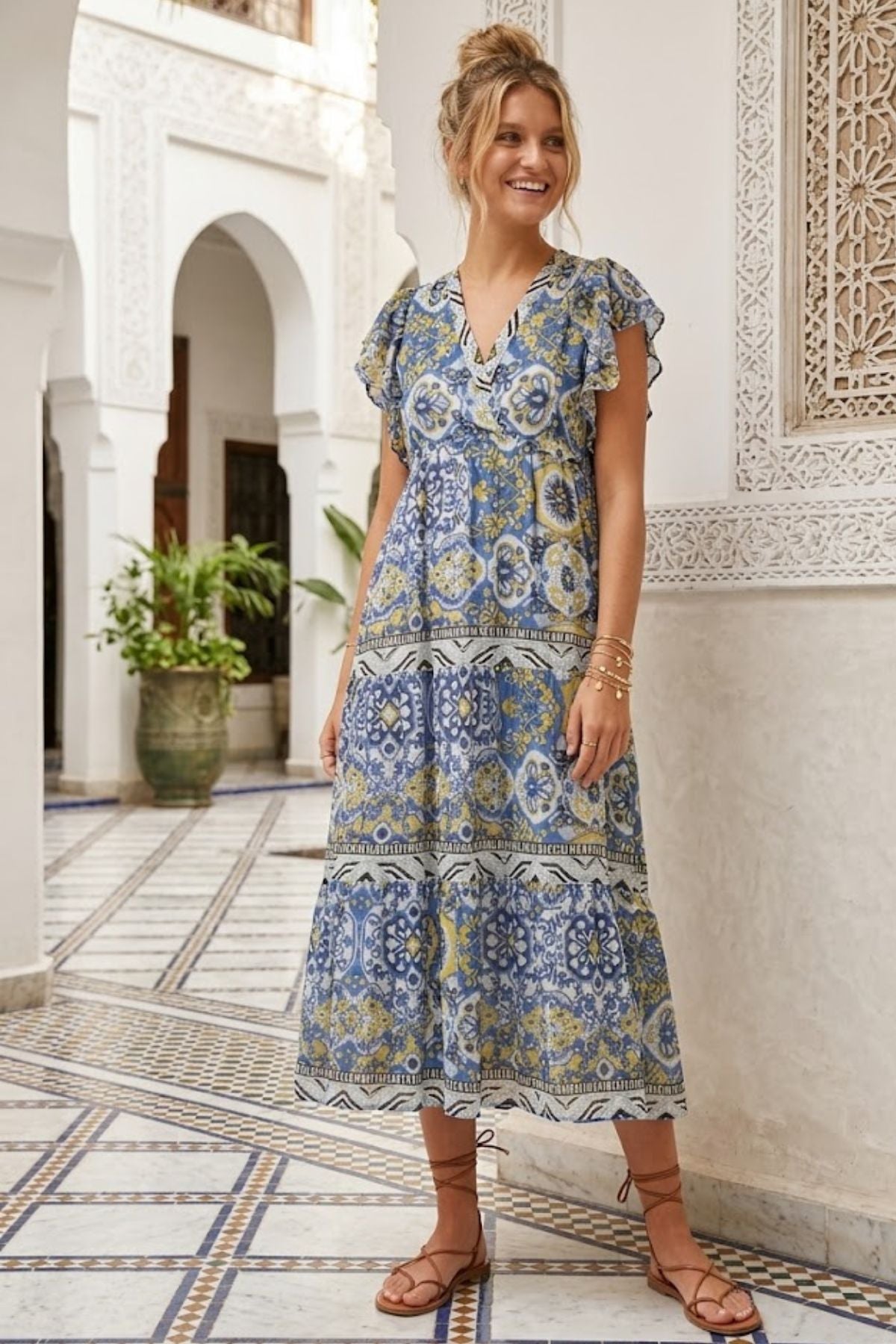 Robe longue imprimée MALDIVES