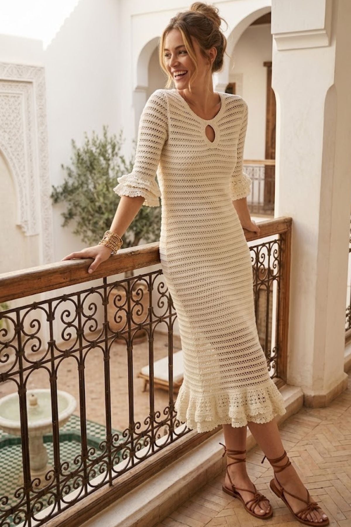 Robe longue en maille FLORELLE