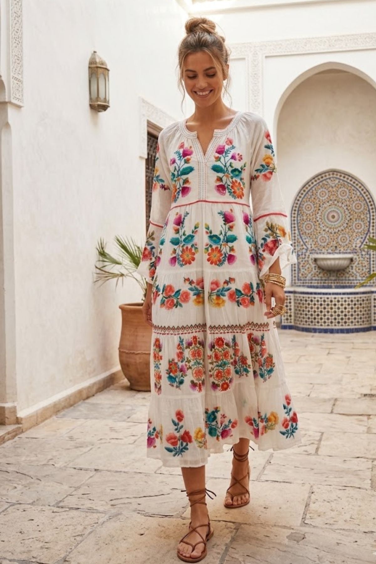 Robe longue imprimée MASCARA